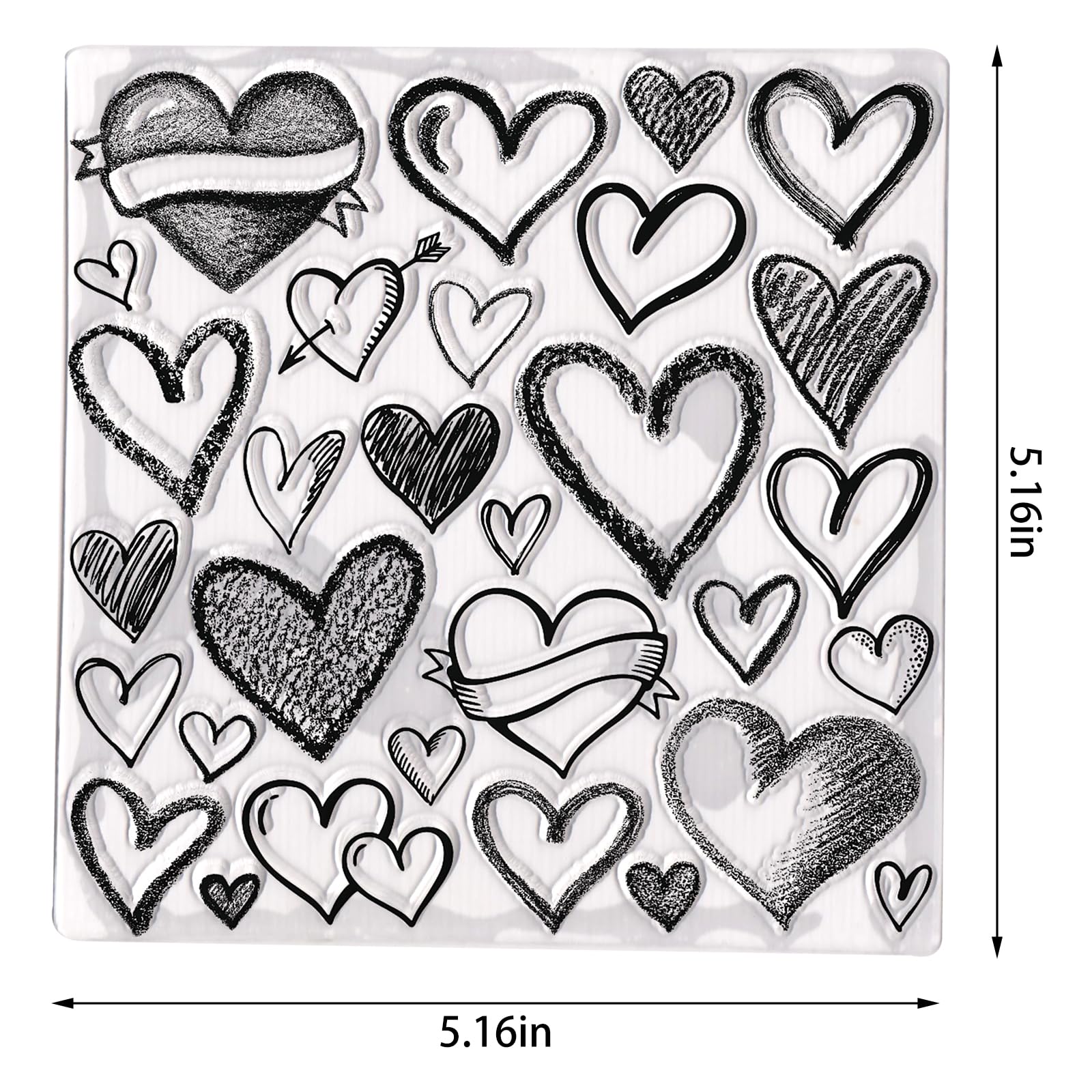 Valentine's Day Clear Rubber Stamps Set - Love Hearts Background Stamps for DIY Card Making, Scrapbooking, Photo Albums & Paper Crafts - Perfect for Valentine's Greeting Cards, Wedding Invitations & Romantic Gift Wrapping