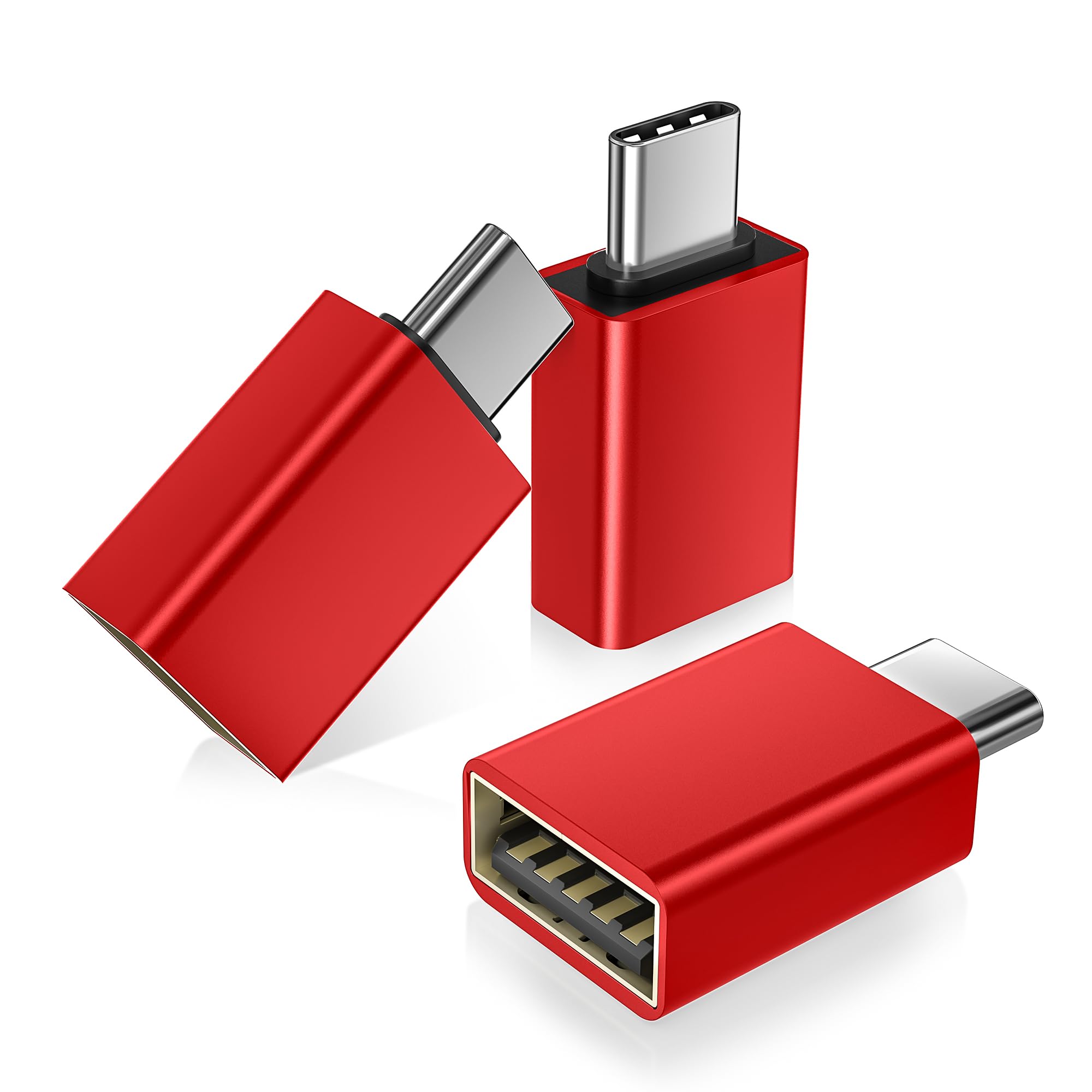 Basesailor 3-Pack USB C to USB Adapter, Type C Thunderbolt 3/4 Converter, USB-C Male to USB A 3.0 Female OTG Connector for MacBook Pro/Air, Samsung Galaxy S24/S25, Tesla Model 3/Y, Ford Mustang Mach-E, Cameras - Perfect for Charging, Data Transfer & Device Connectivity