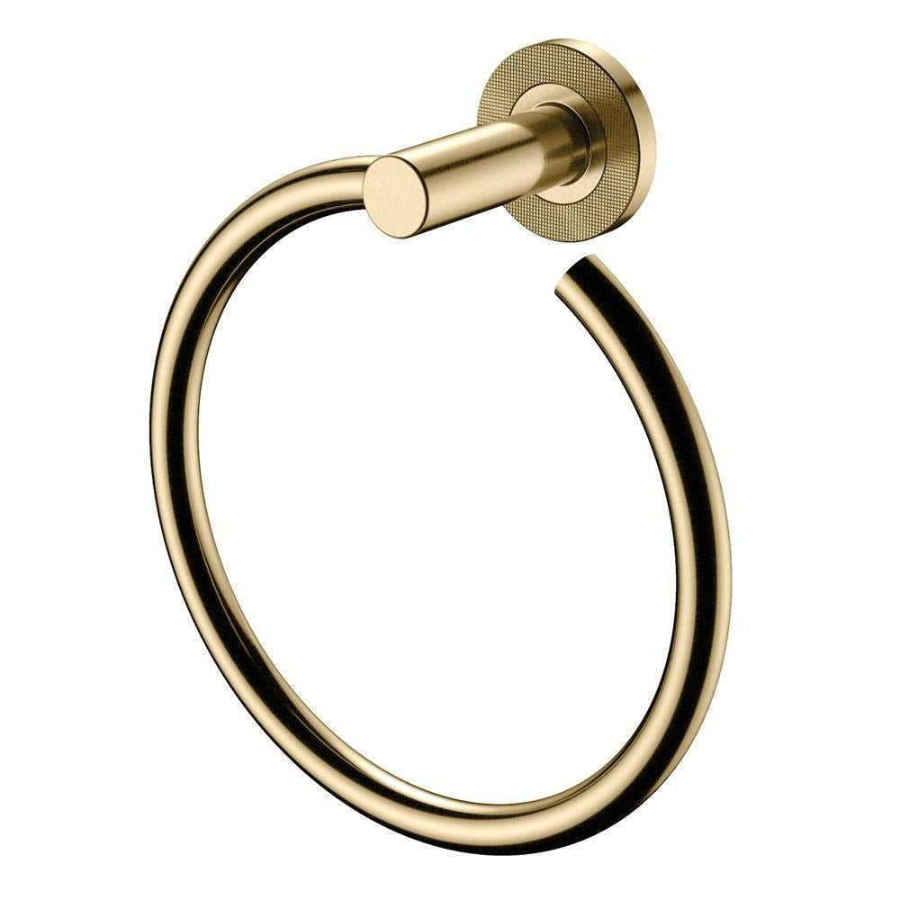Fienza Axle Hand Towel Ring 83102UB in Urban Brass - Modern Bathroom Towel Holder for Powder Rooms, Guest Baths & Spa-Style Decor