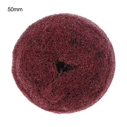 1Pc 6mm Shank Scouring Pad Grinding Head - Power Tool Accessories Nylon Fiber Polishing Wheel Grinder Brushes for Metal, Wood & Plastic - (50mm Red) - Perfect for Rust Removal, Surface Finishing & DIY Projects
