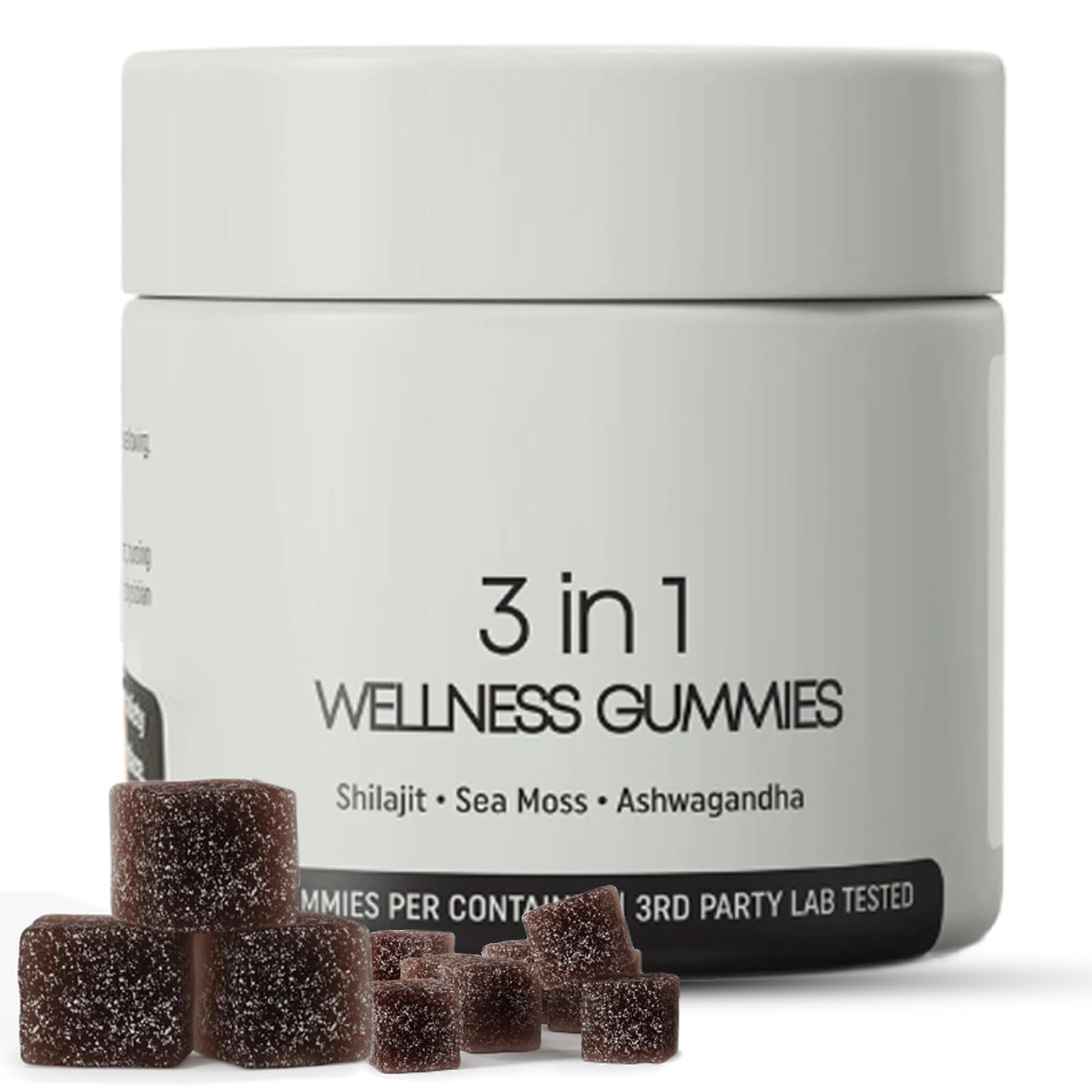 Premium 3-in-1 Shilajit Gummies for Men with Sea Moss & Ashwagandha - Natural Wellness Supplement for Energy, Immunity & Vitality - 30 Count - Perfect for Daily Health Routine & Active Lifestyle
