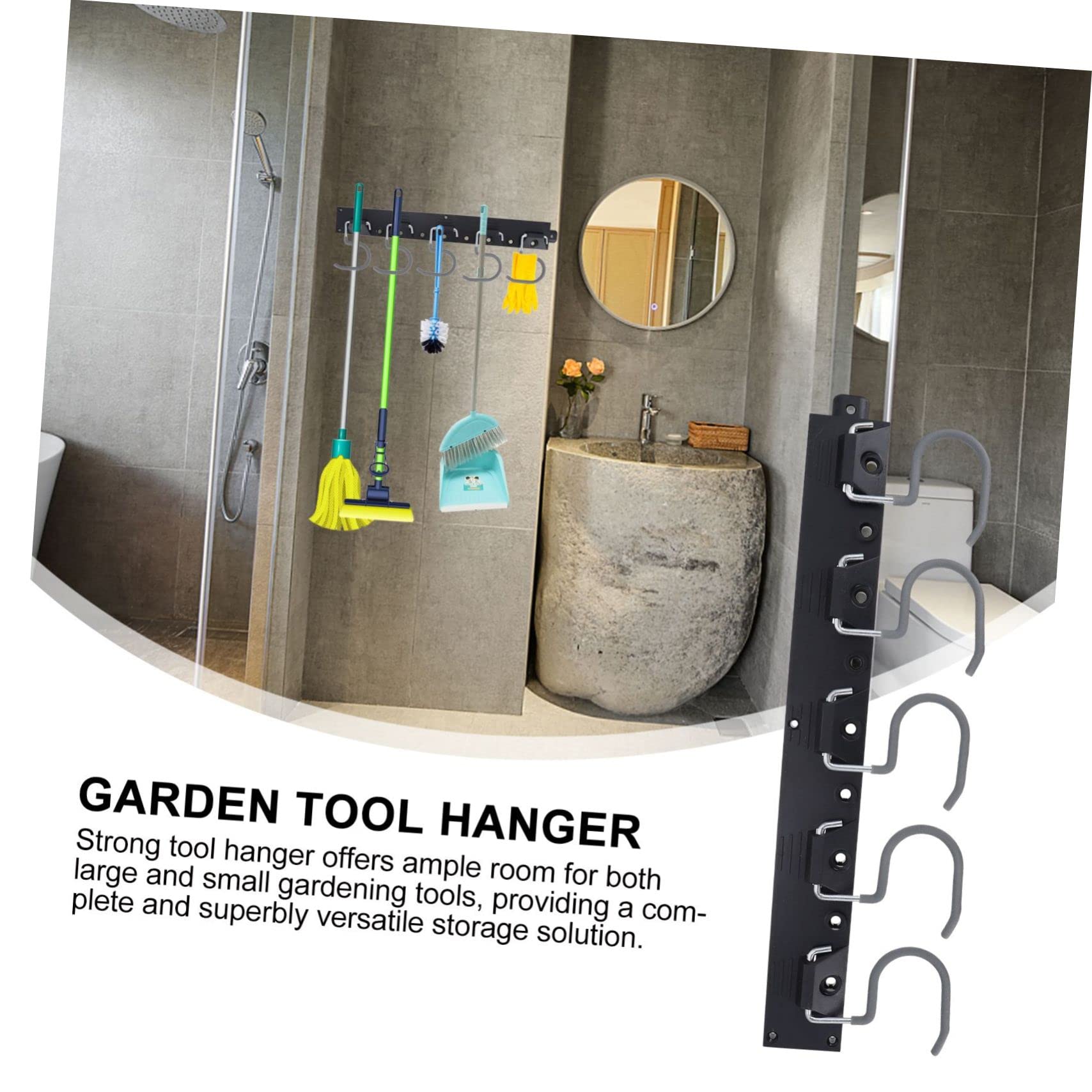 SOESFOUFU 5-Pack Garden Tool Hanger Set - Durable Metal & Plastic Wall Mount Organizer for Brooms, Mops & Yard Tools (Random Colors) - Perfect for Garage, Shed & Home Storage Organization