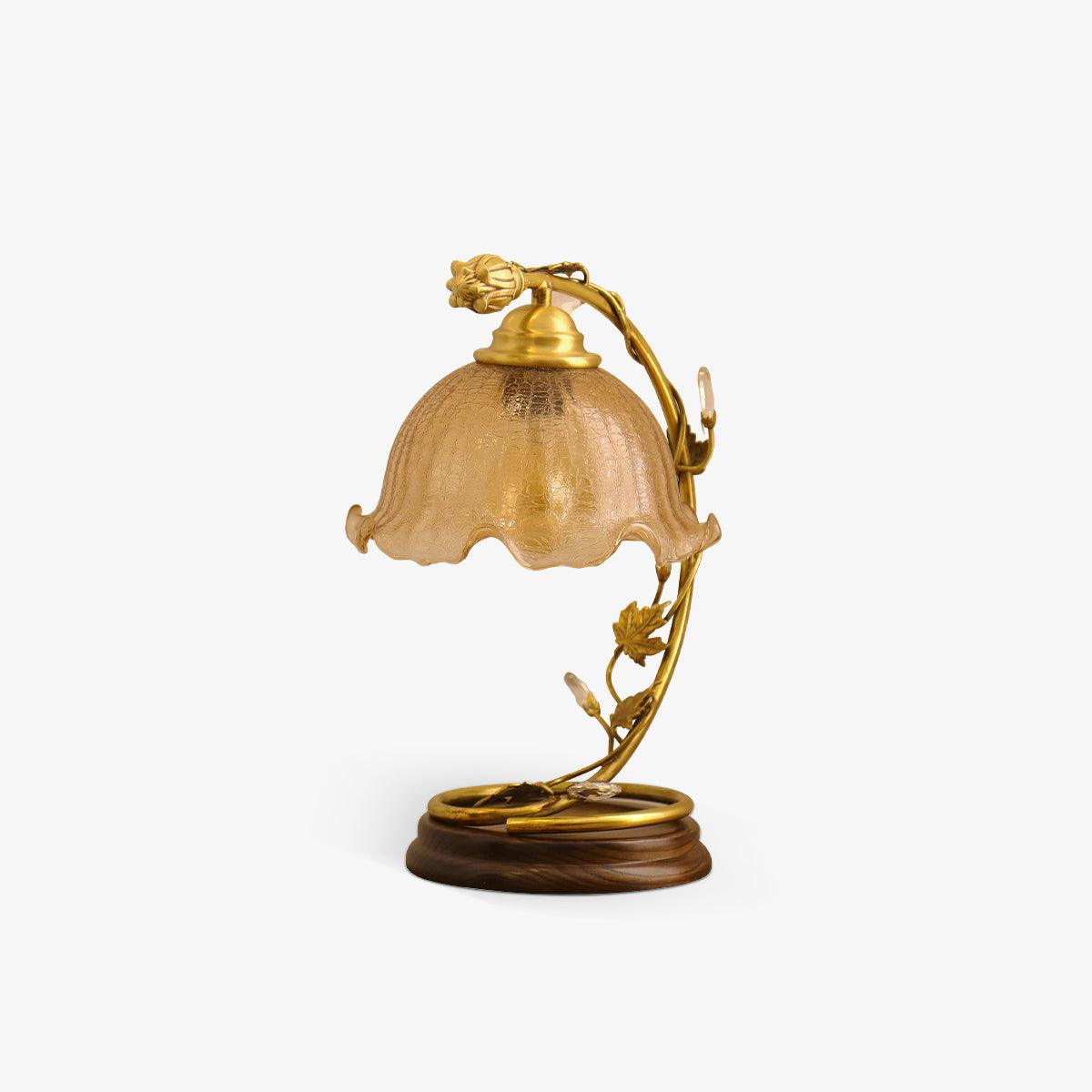 Vintage Cracked Glass Brass Table Lamp - Elegant Desk Light for Living Room, Bedroom & Office Decor - Perfect for Home, Study & Workspace Lighting