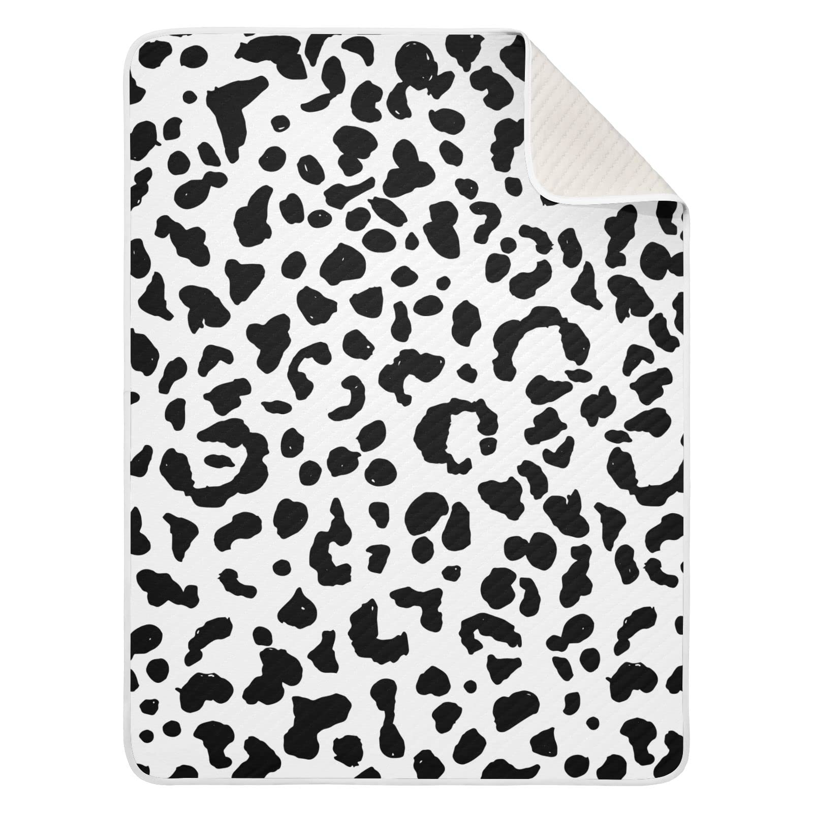 JIPONI Super Soft & Warm Baby Blanket - 30x40 Inch Leopard Print Black & White Personalized Blanket for Boys & Girls | Perfect for Nursery, Swaddling, Stroller & Photo Shoots