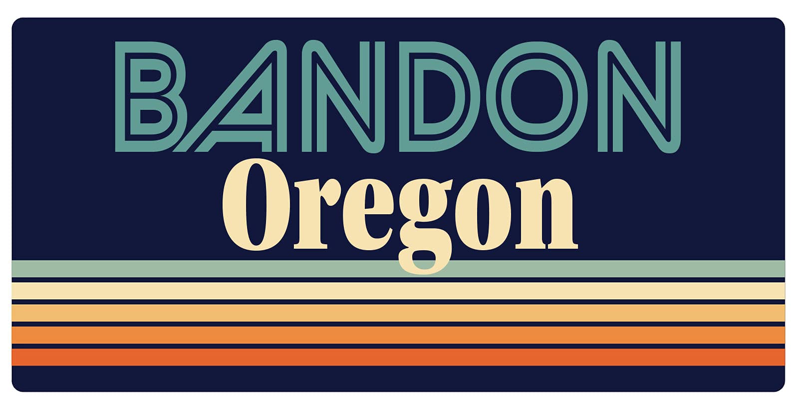 Bandon Oregon 5 x 2.5-Inch Retro Fridge Magnet - Vintage Souvenir for Refrigerators, Lockers & Metal Surfaces - Perfect Travel Gift & Home Decor