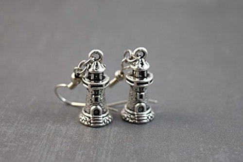 Lighthouse Earrings for Women - Nautical Jewelry with Charm - Dangling Light Earrings - Costume Jewelry Gift for Beach Lovers - Perfect for Summer Vacation, Coastal Wedding, and Ocean-Themed Parties