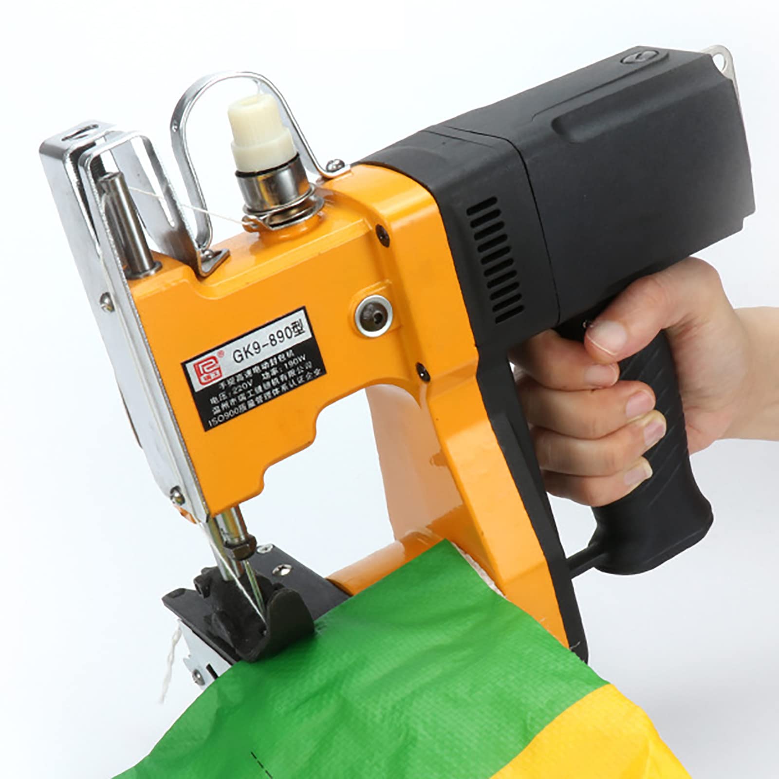 Portable Electric Bag Stitcher Machine - Handheld Automatic/Manual Sewing Device with 7-10mm Adjustable Gauge for Sack, Woven, Rice, Snakeskin, Paper & Plastic Bags - Ideal for Packaging, Agriculture & Industrial Use