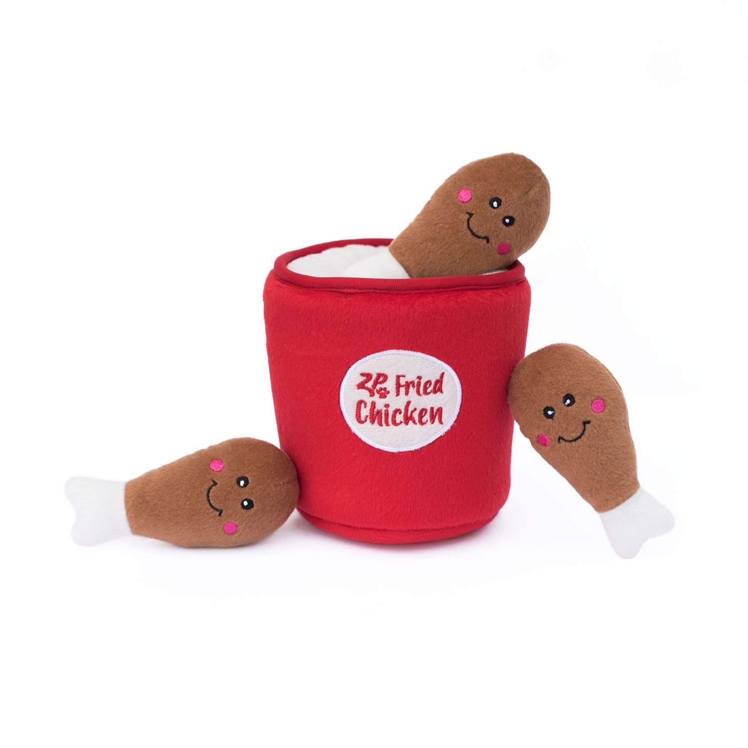 ZippyPaws Interactive Hide & Seek Dog Toys - Squeaky Plush Puzzle Toys for Puppies & Dogs (Bucket of Chicken Design) | Fun Training & Mental Stimulation for Indoor Play
