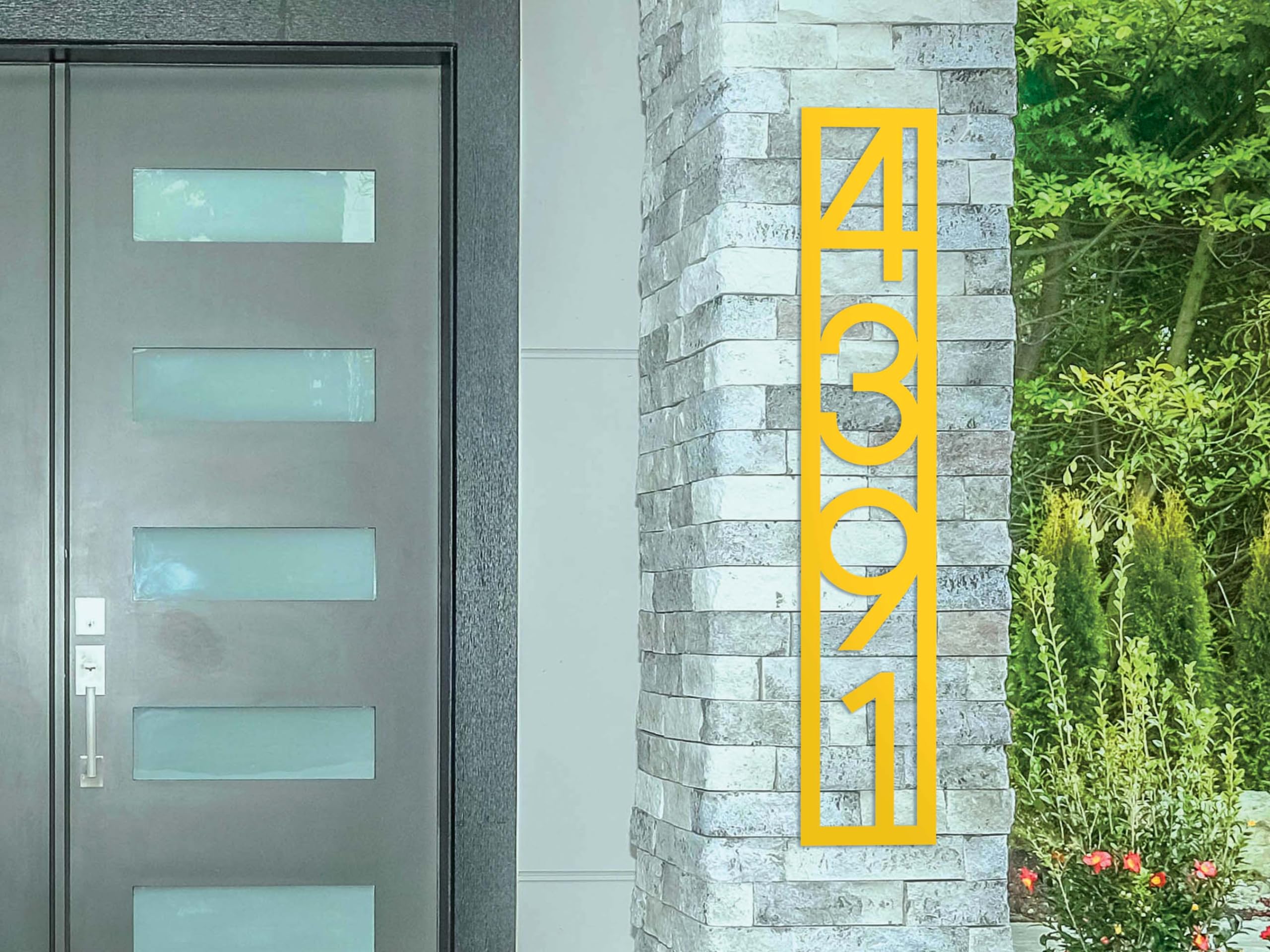 Custom Metal House Number Sign - Personalized Address Plaque for Modern Homes | Handmade Vertical Address Numbers | Perfect for Front Door, Mailbox & Outdoor Decor