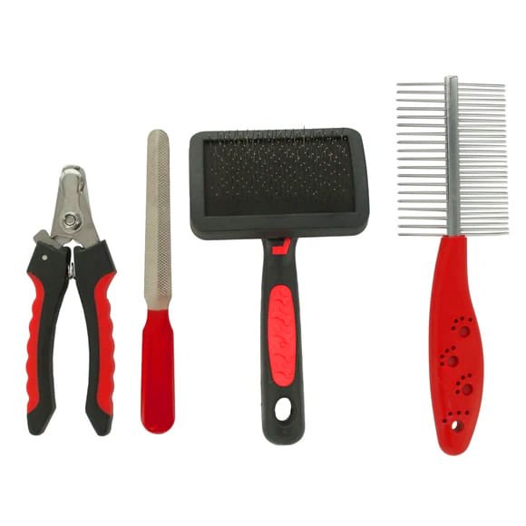 Premium Dog Grooming Kit with 10 Professional Tools - Brush, Comb, Nail Clippers & More for Pet Care at Home | Perfect for Bathing, Shedding & Coat Maintenance