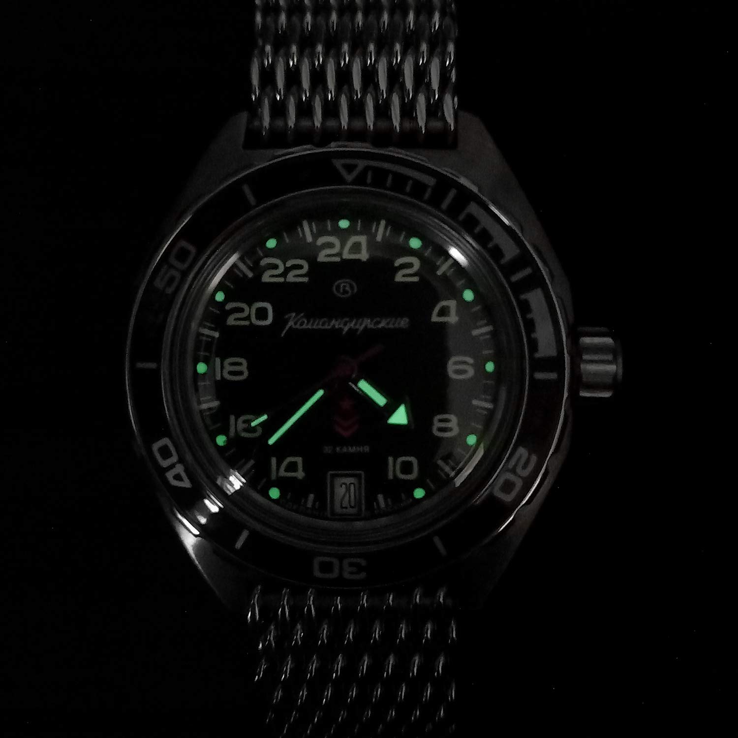 Vostok Komandirskie 650541 GMT Automatic Mechanical Self-Winding Diver Watch for Men - Waterproof Wristwatch for Scuba Diving, Swimming & Outdoor Adventures