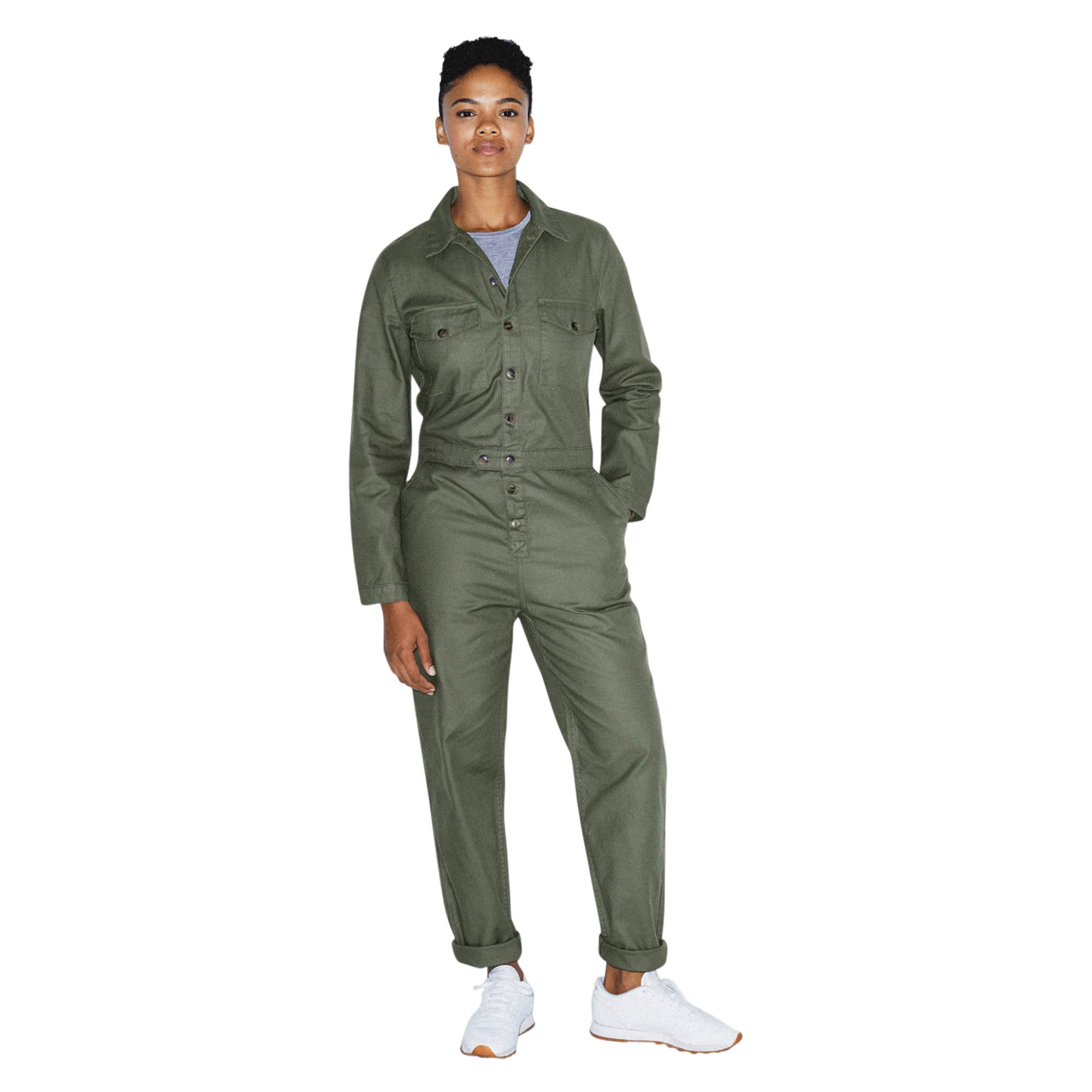 American Apparel Women's Long Sleeve Twill Coverall - Durable Workwear for Mechanics, Farmers & DIY Projects | Comfortable Jumpsuit for Work & Outdoor Activities