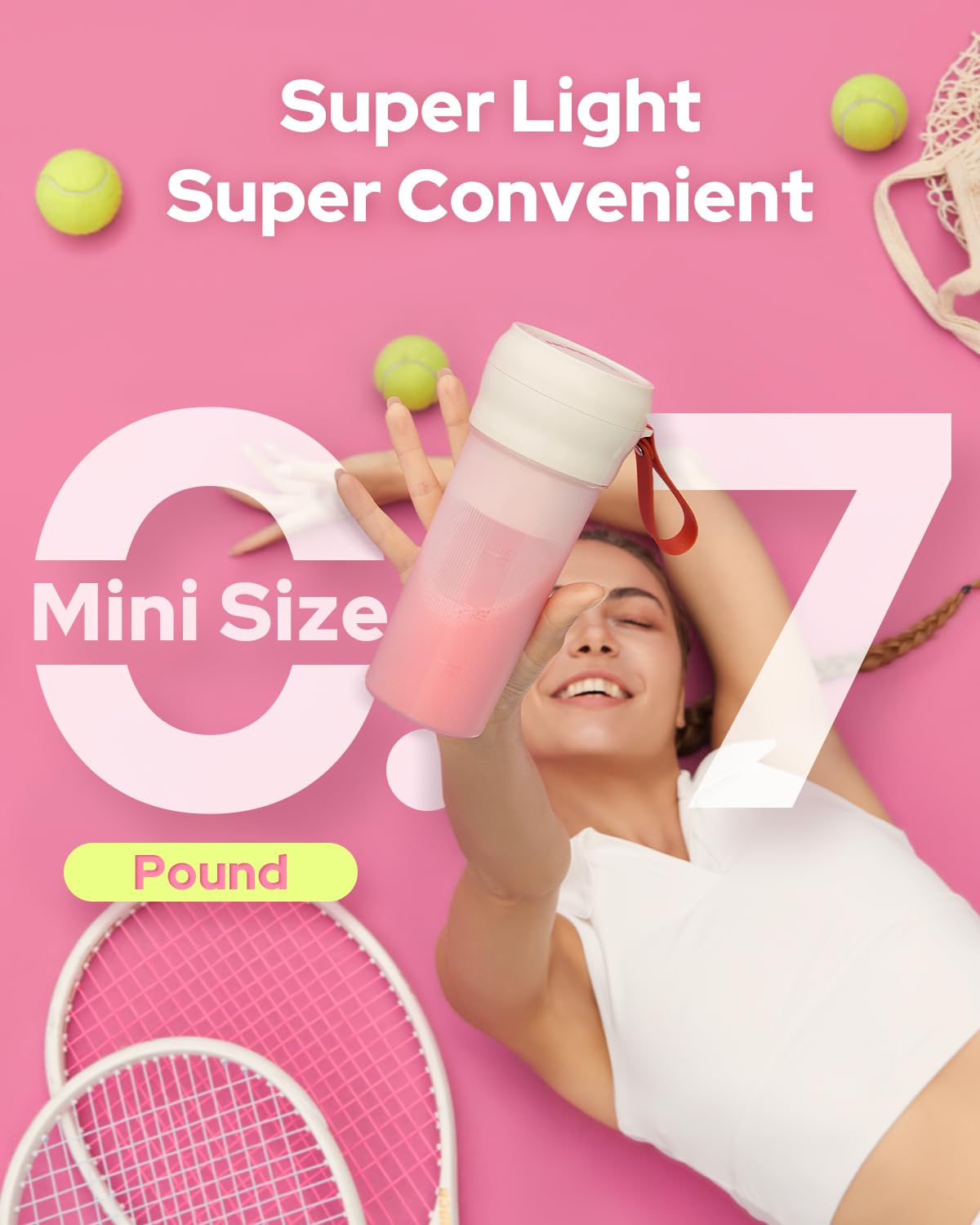 Portable Blender for Shakes & Smoothies - 10.5Oz BPA-Free Mini Blender with 30W Motor, Rechargeable Cordless Personal Blender for Kitchen, Gym, Travel & Office - Cream White | Perfect for Healthy Drinks, Protein Shakes & On-the-Go Blending