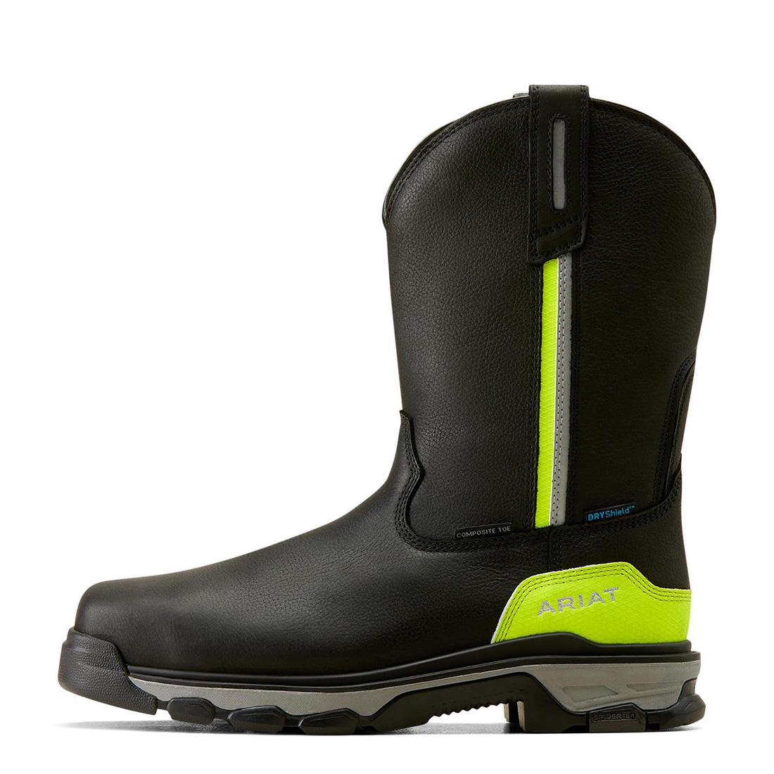 Intrepid Live Wire Composite Toe Waterproof Work Boots for Men - Black Safety Shoes for Construction, Warehouse & Outdoor Work