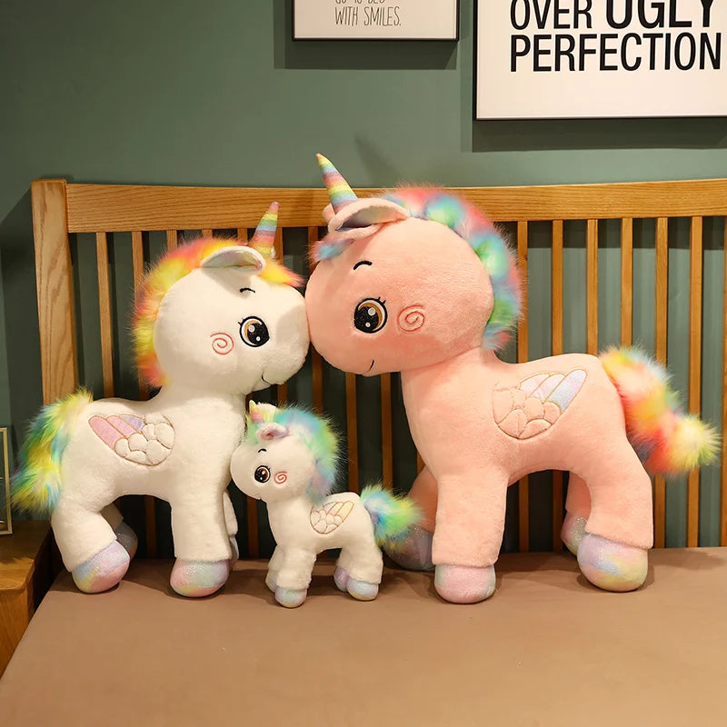 65/85cm Large Standing Rainbow Unicorn Plush Toy - Soft Stuffed Animal Pillow for Girls, Kids Room Decor, Valentine's Day Gift, Birthday Present, Cute Nursery Accent (Perfect for Bedtime Snuggles & Playtime)