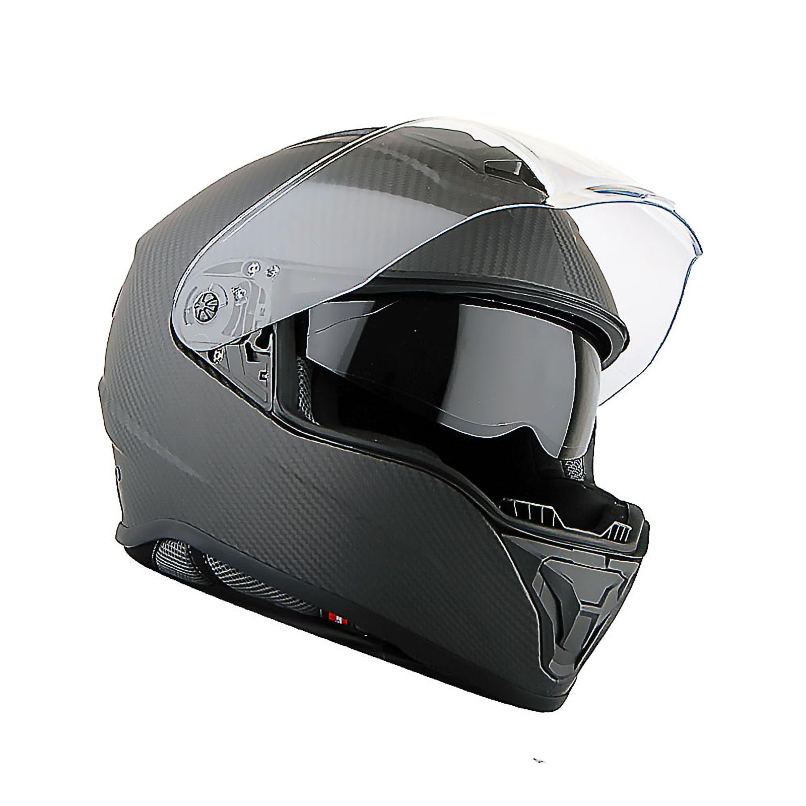 Martian Genuine Carbon Fiber Motorcycle Full Face Helmet - DOT Approved Black - Perfect for Street Biking, Racing & Safety Protection