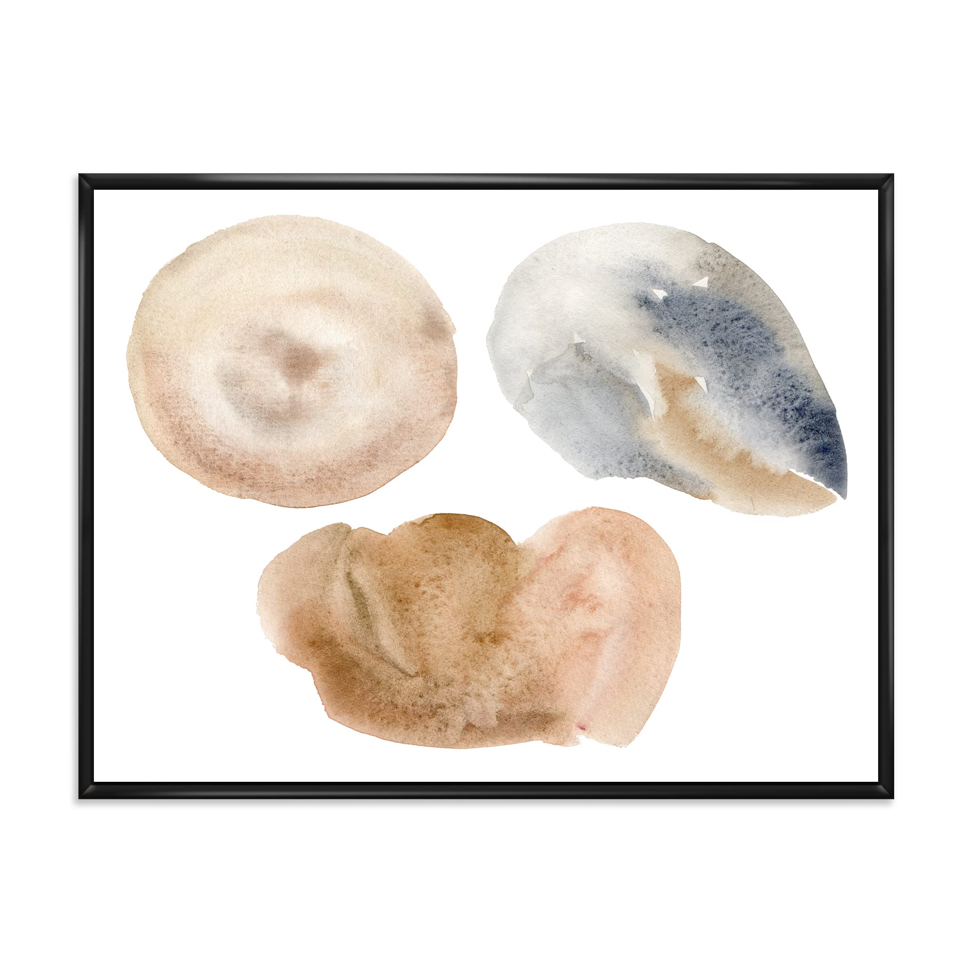 Abstract Blue & Beige Circle Spot Modern Framed Canvas Wall Art Print - Holiday Decor Set for Living Room, Bedroom & Office | DesignQ Home Decor