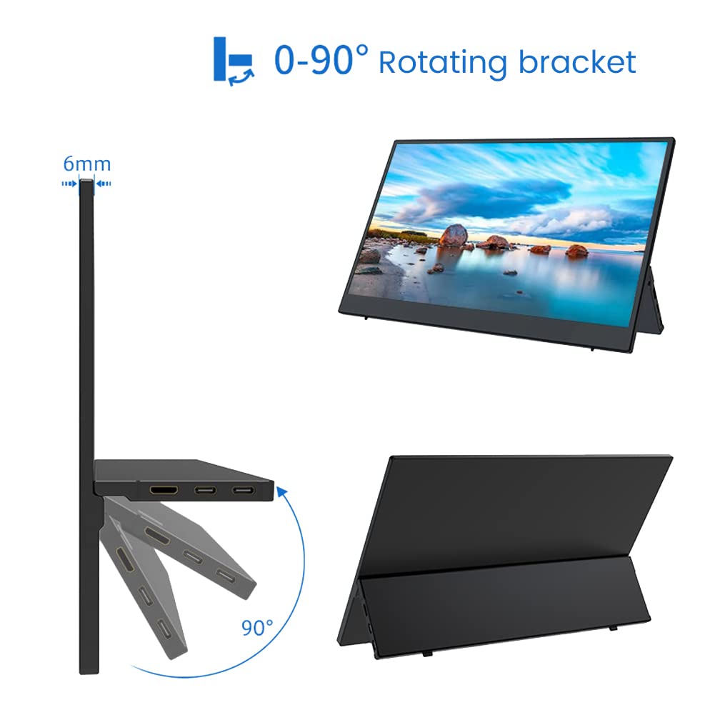 Qiaohome 14.1 Inch Portable Monitor 1080P Full HD IPS Screen - Second External Display for Laptop, Gaming, Computer Screen Extender - Perfect for Work, Travel & Multi-Tasking