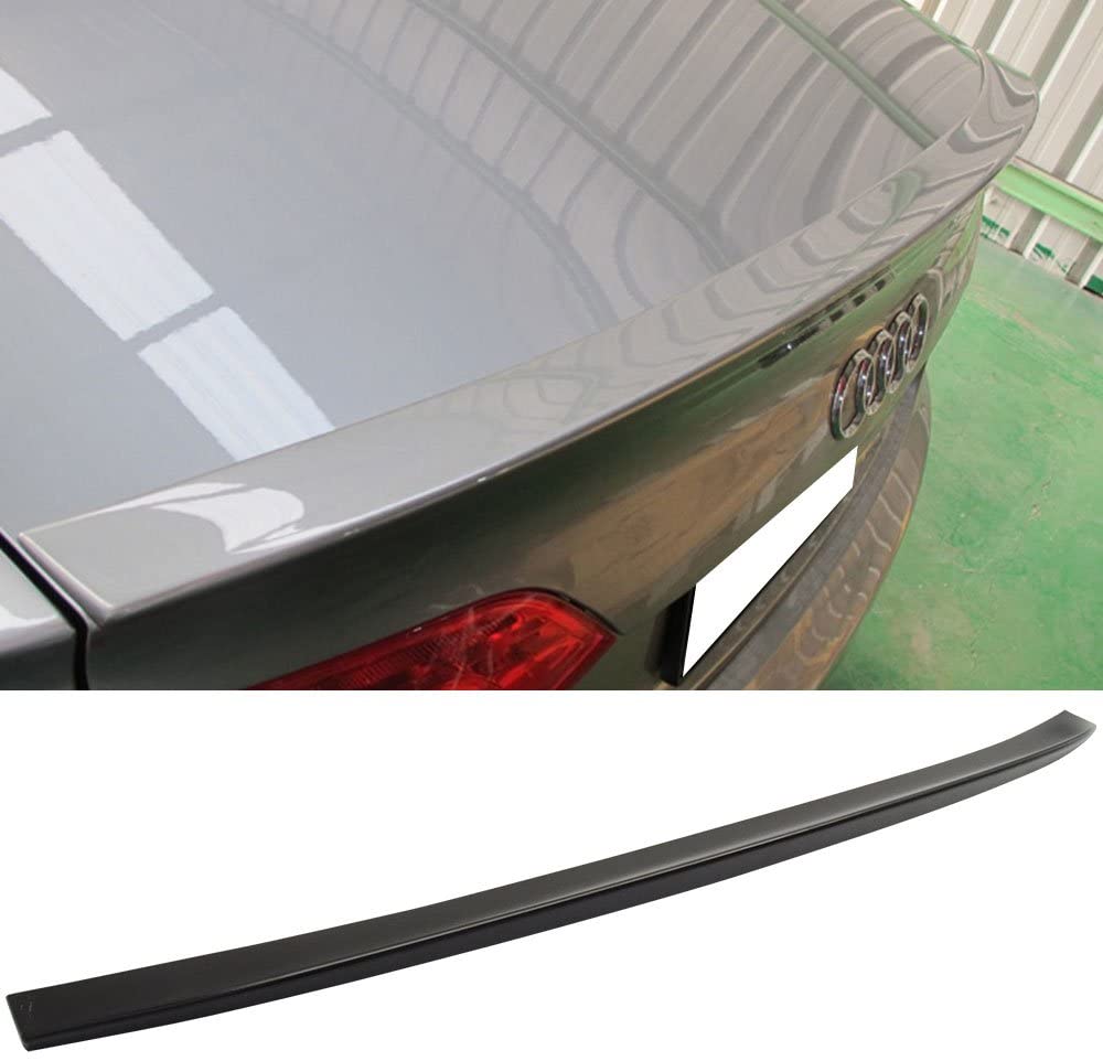2009-2016 Audi A4 Quattro B8 Sedan 4-Door Trunk Spoiler - ABT Style Unpainted Black Raw Material - Perfect for Car Enthusiasts & Customization Projects