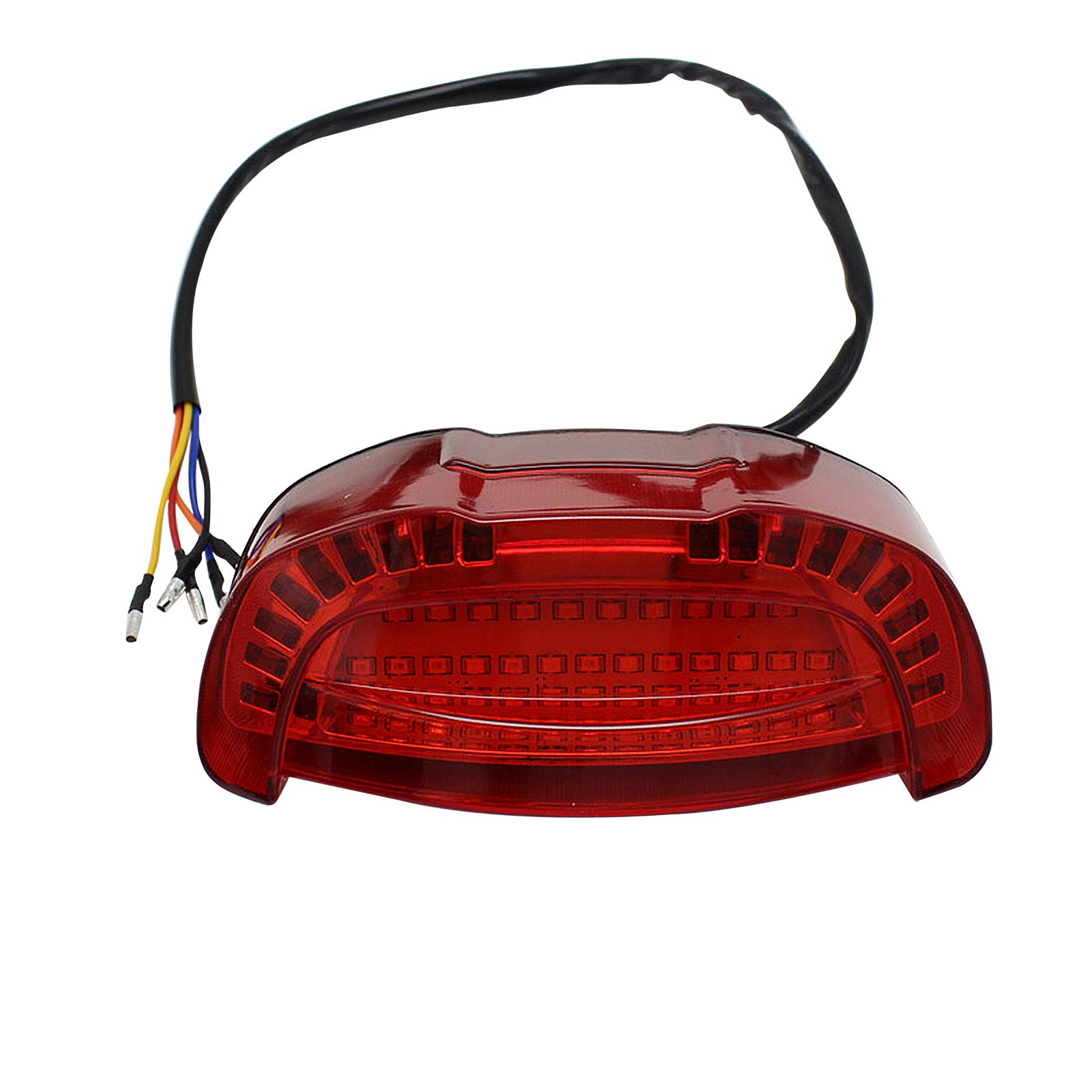 Universal 12V LED Motorcycle Brake Tail Light with Flowing Turn Signals & License Plate Bracket - Red Cover ANKIA ANKI HappiGo - Perfect for Night Riding and Enhanced Safety