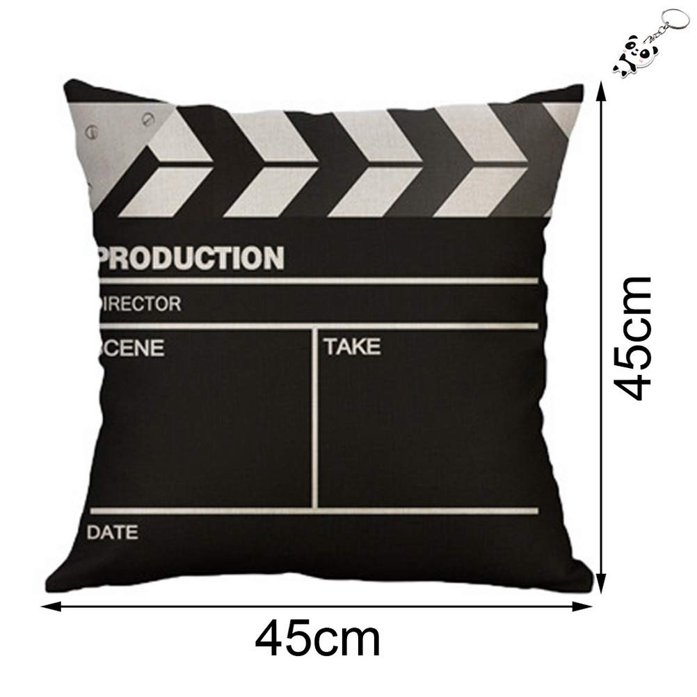 4 Pack Floral Movie Pattern Pillow Covers - 18x18 Inch Cotton Linen Throw Pillow Cases for Sofa, Bed, Couch - Home Decor Cushion Covers with Sunshine Design - Perfect for Living Room, Bedroom & Home Theater Decor