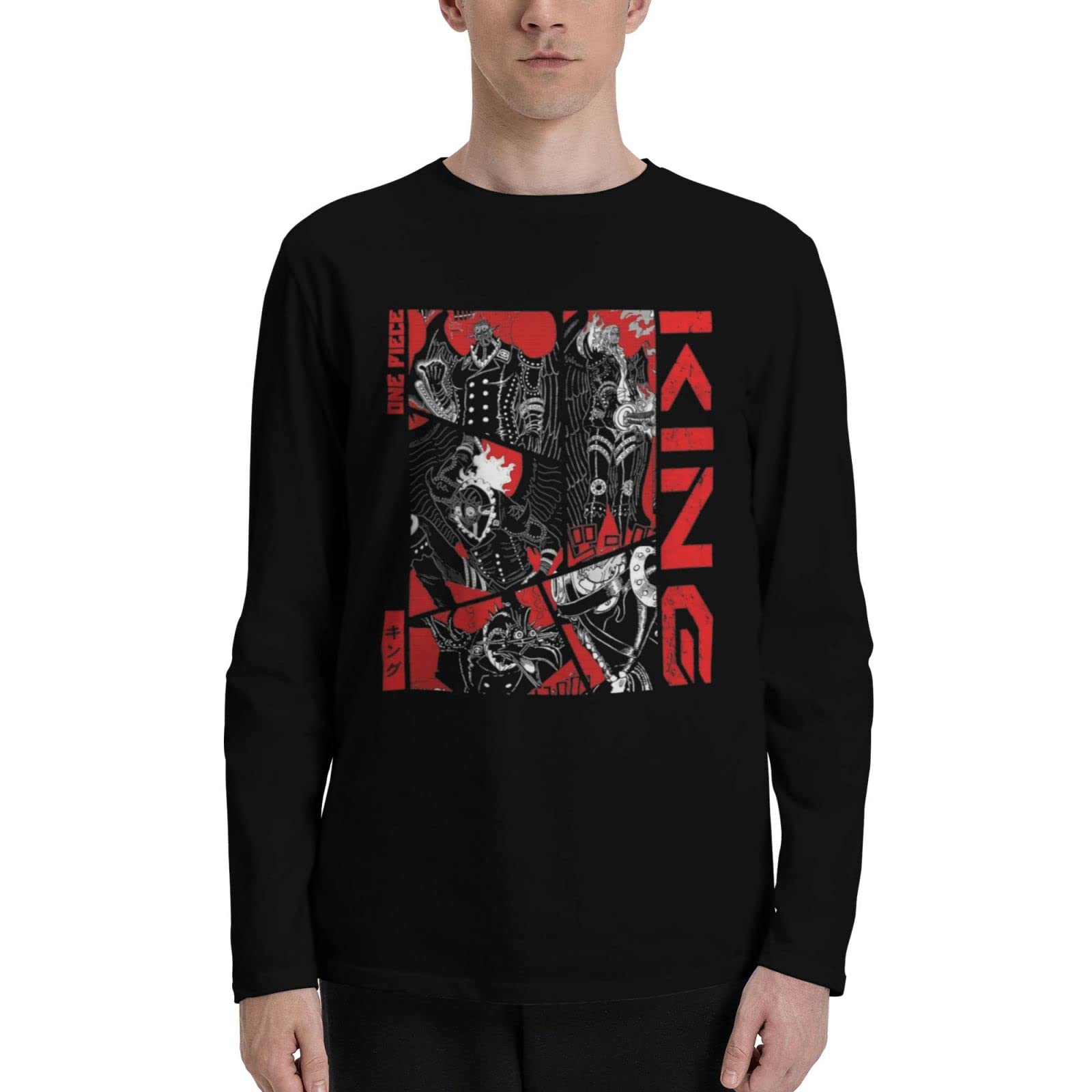 One Piece Anime Men's Long Sleeve T-Shirt - Black Casual Graphic Tee for Anime Fans | Perfect for Cosplay, Conventions & Everyday Wear