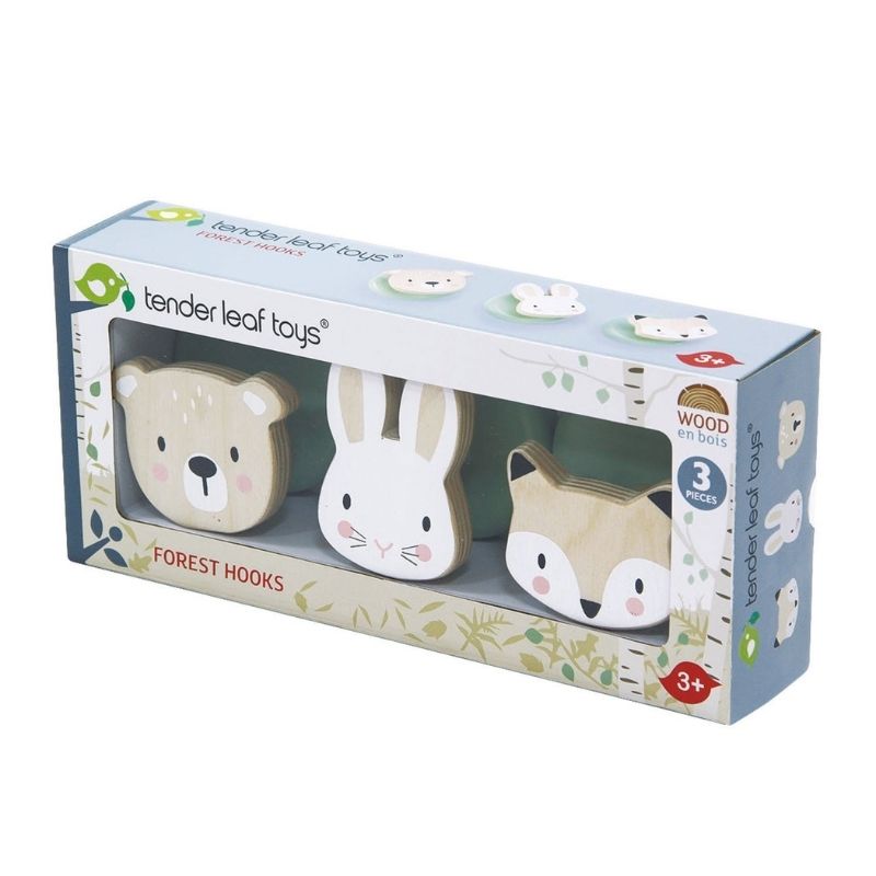 TenderLeaf Forest Hooks - Wooden Wall Hooks for Kids Room, Nursery, and Playroom Organization - Perfect for Hanging Coats, Bags, and Toys