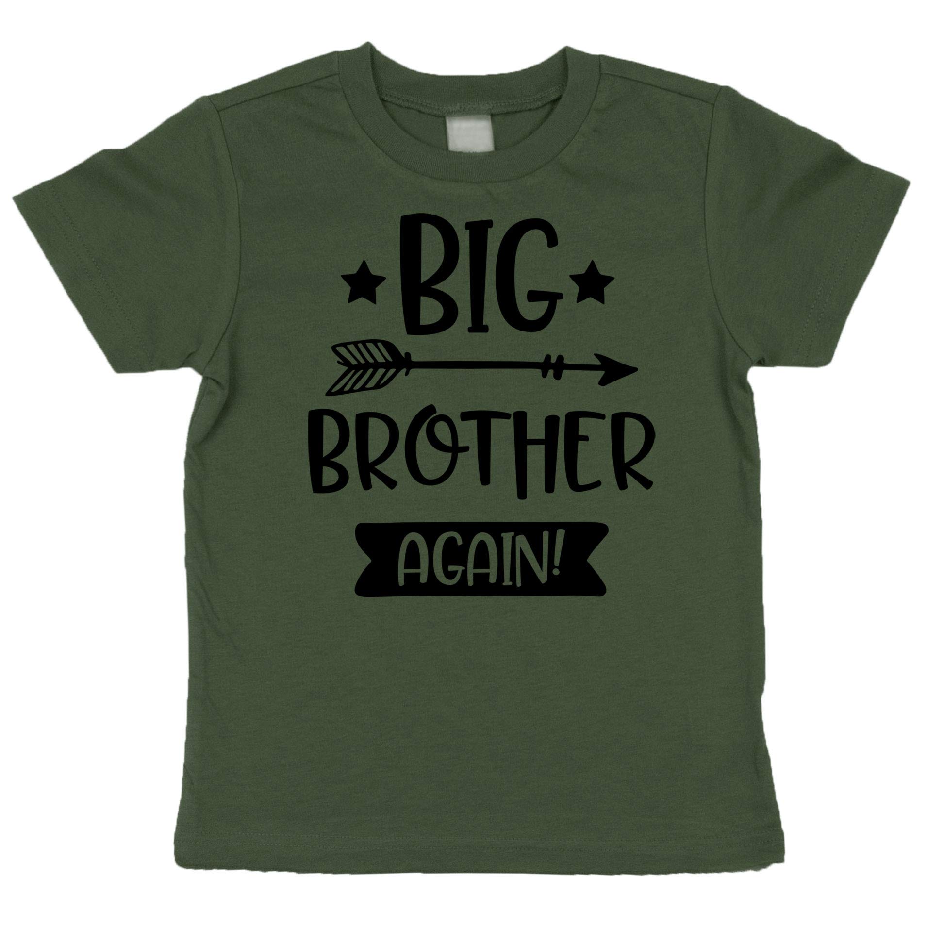 Arrow Big Brother Again Sibling Reveal Announcement T-Shirt for Boys - Cute Matching Outfit for New Big Brothers - Perfect for Gender Reveal Parties & Family Photos