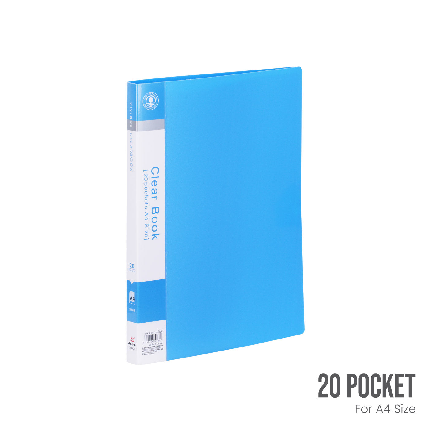 Clear File 20-Pocket A4 Document Organizer DP2620 (HFH4012) - Perfect for Office, School, and Home Organization