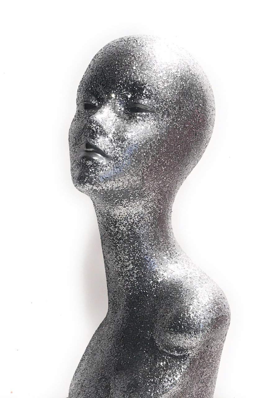 Professional Silver Mannequin Head for Hairstyling & Wig Display - Perfect for Salon, Barber Shop, Cosmetology Training & Home Practice