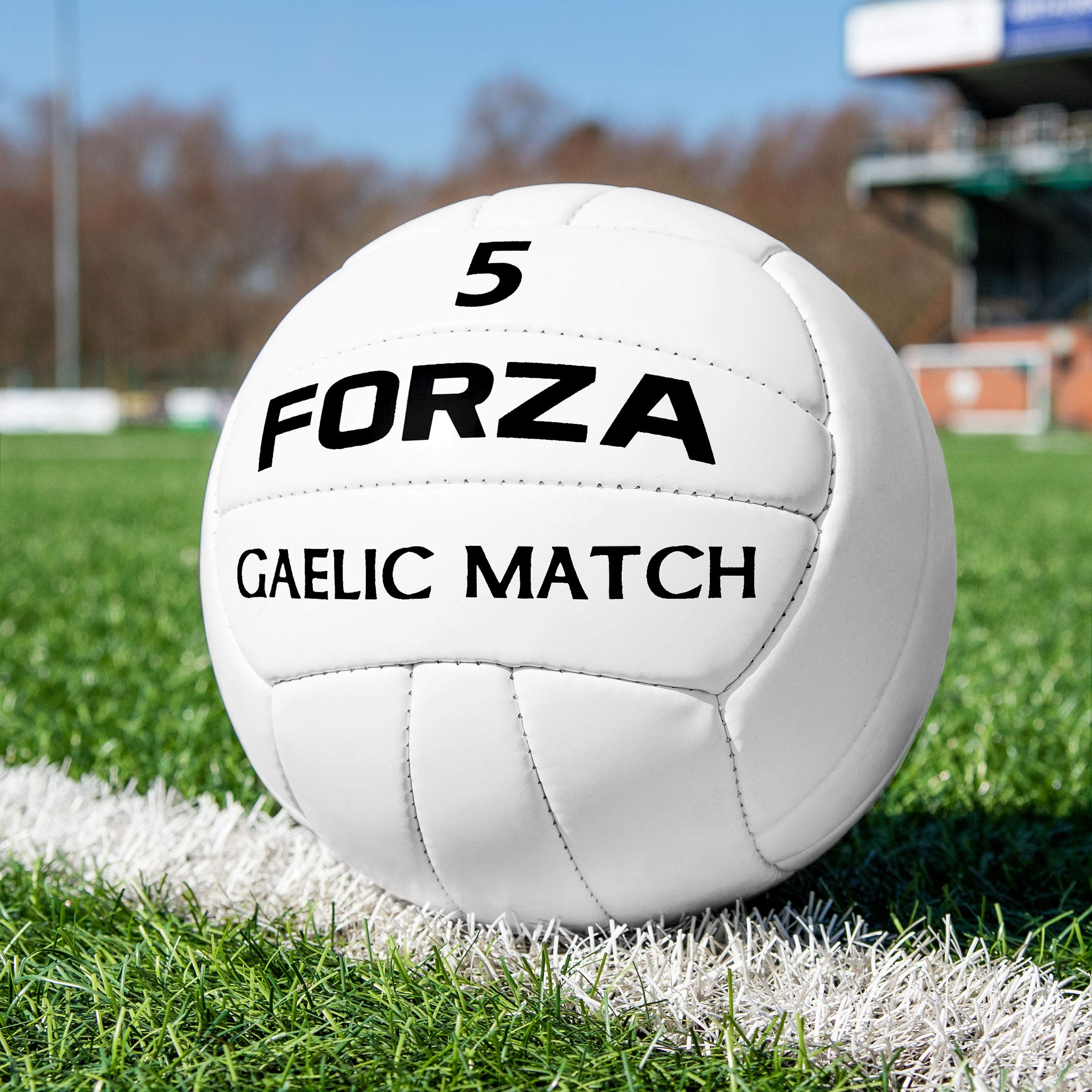 FORZA Gaelic Match Football - Official Size 5, 100% Hand Stitched Leather - Perfect for Gaelic Football Training & Matches