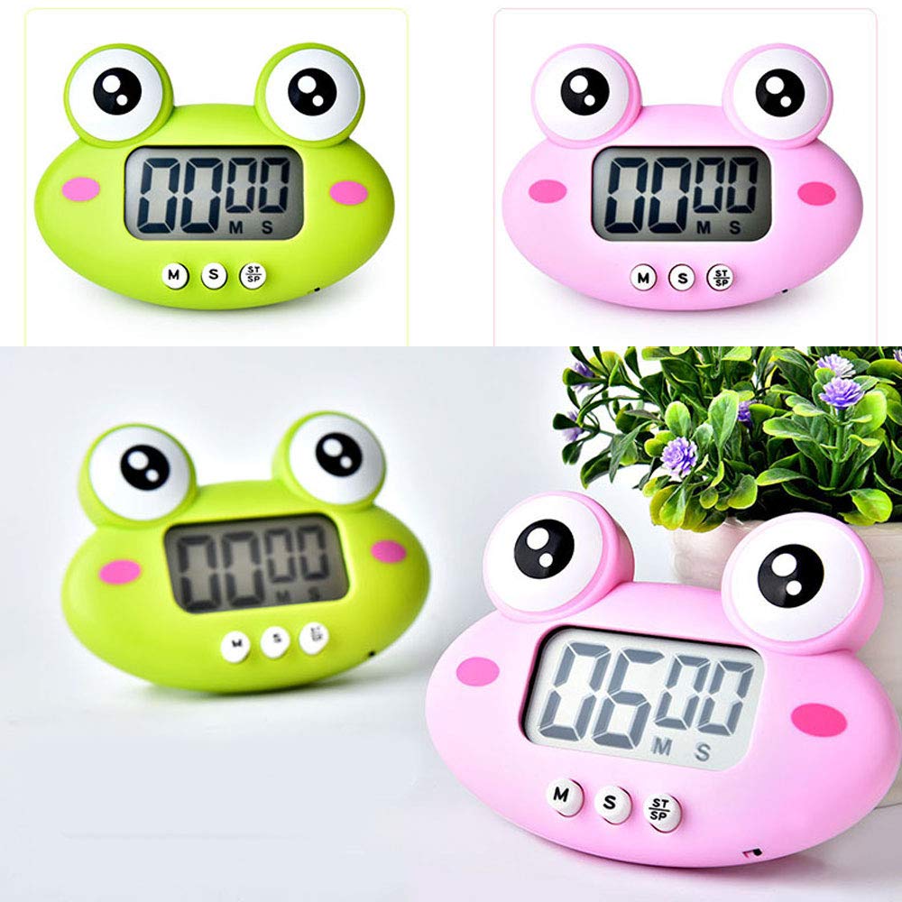 Cartoon Frog Electronic Kitchen Timer - 99 Minute Countdown with Loud Alarm, Cooking Timer for Baking, BBQ, Homework & Classroom (Green)