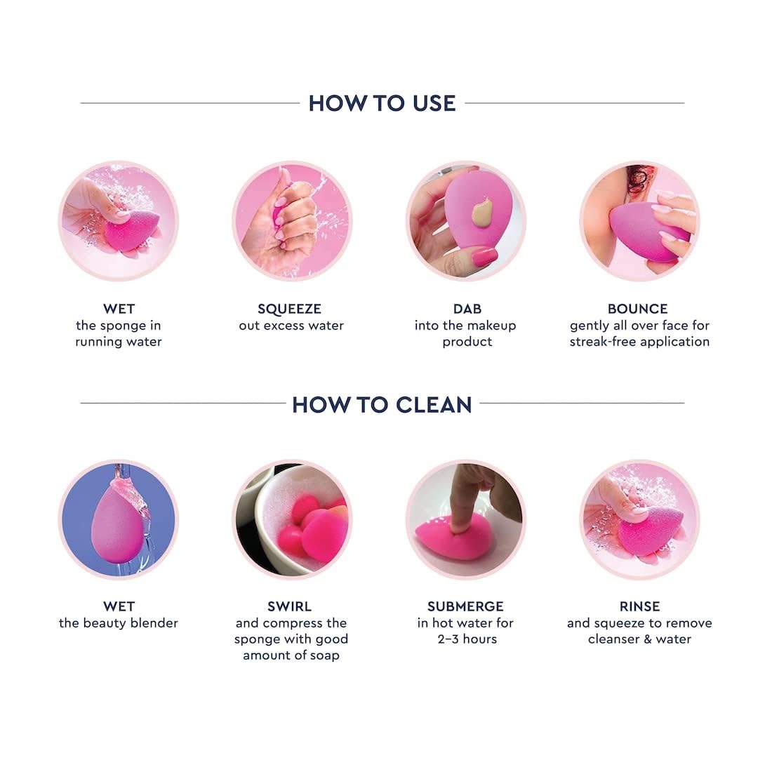 ZAUKY Professional Makeup Sponge Beauty Blender for Women & Girls - Soft Latex-Free Cosmetic Blender for Foundation, Concealer & Powder Application (Pack of 1) - Perfect for Everyday Makeup, Travel & Professional Use