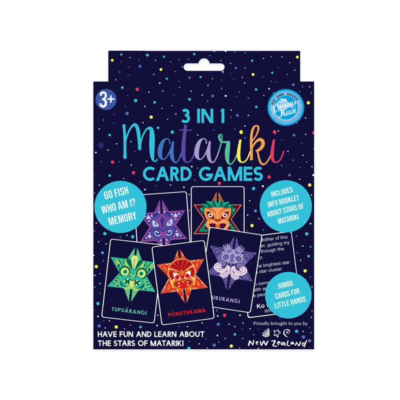 Matariki 3-in-1 Card Game Box Set - Family Board Games for Kids & Adults - Perfect for Parties, Travel & Family Game Nights