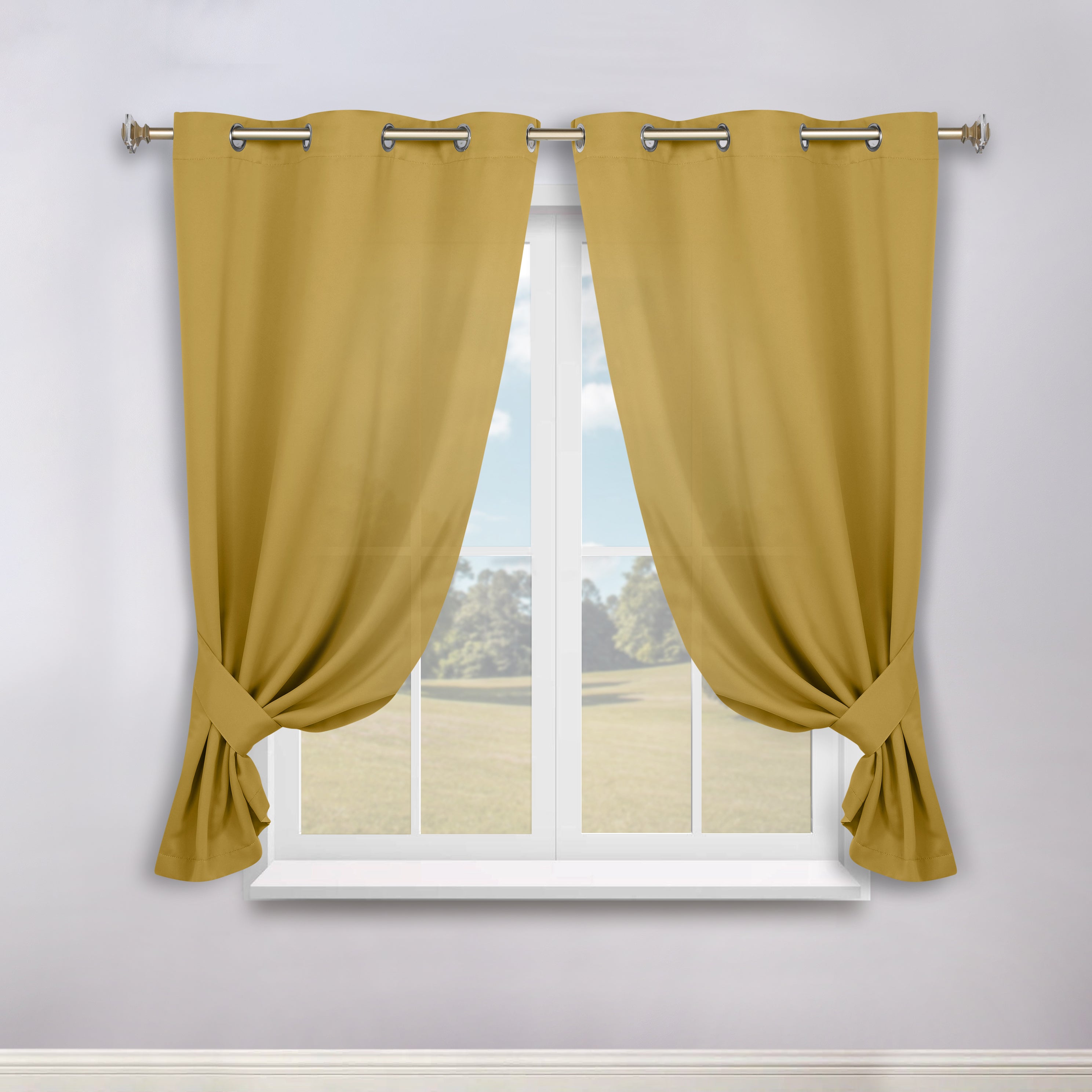 Premium Blackout Curtains Set of 2 - 100% Room Darkening, Machine Washable & Noise Reducing for Bedroom, Nursery & Home Theater