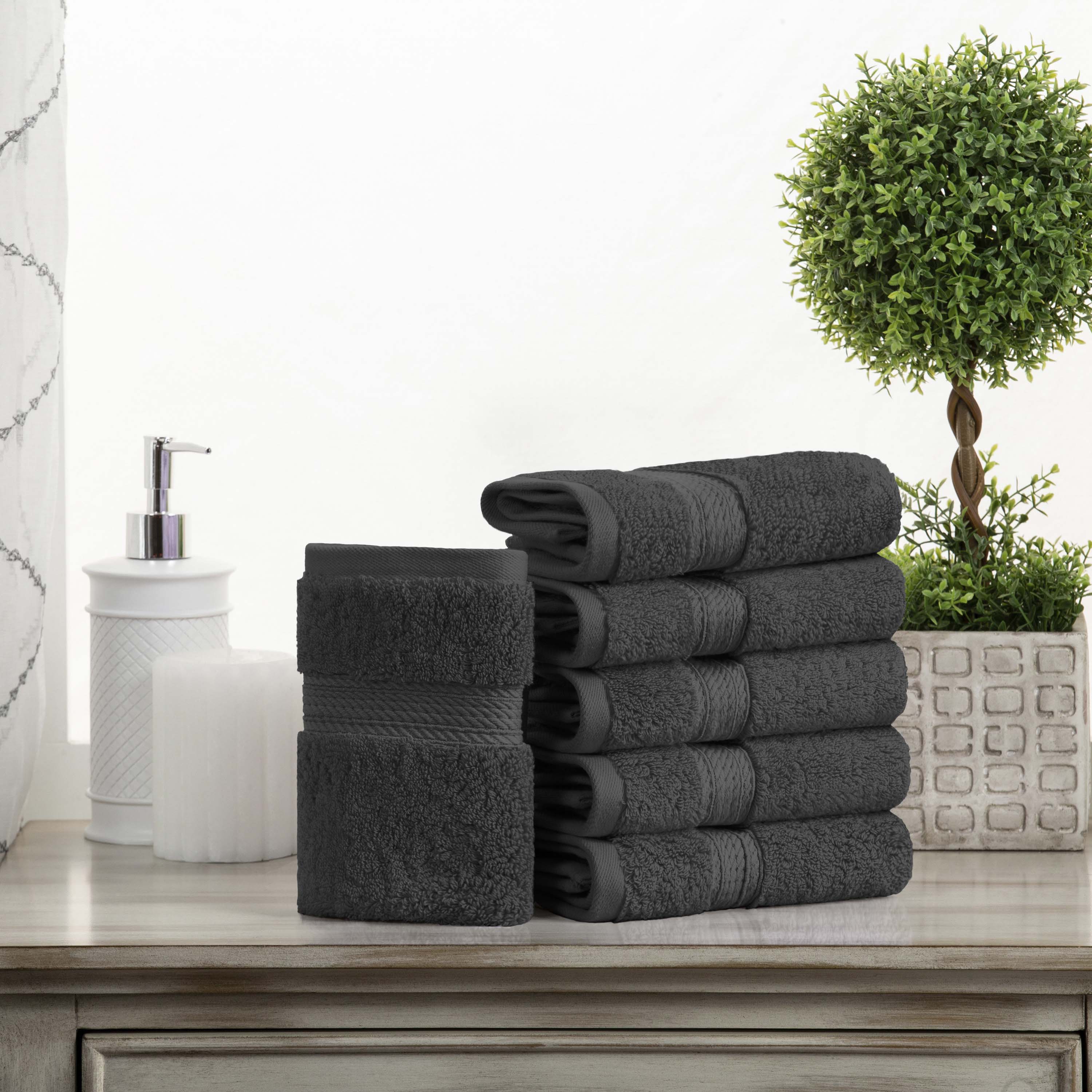 Premium 100% Egyptian Cotton Plush Heavyweight Luxury Bath Towel Set of 6 - Ultra Soft & Absorbent for Spa, Hotel & Home Use