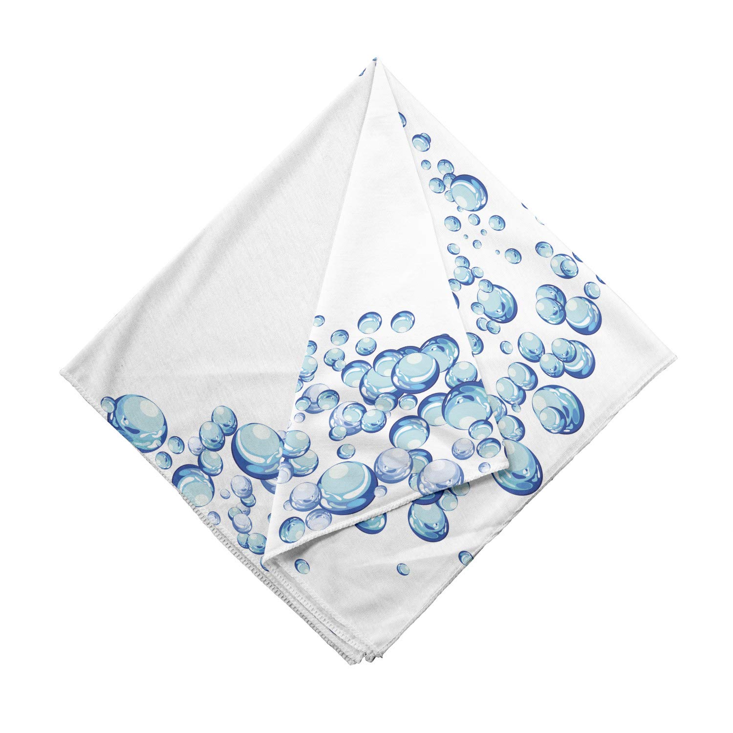 Ambesonne Blue Bandana Scarf - Water Droplets & Bubbles Design - Unisex Head Wrap, Neck Tie & Face Cover for Outdoor Activities, Music Festivals & Sports Events