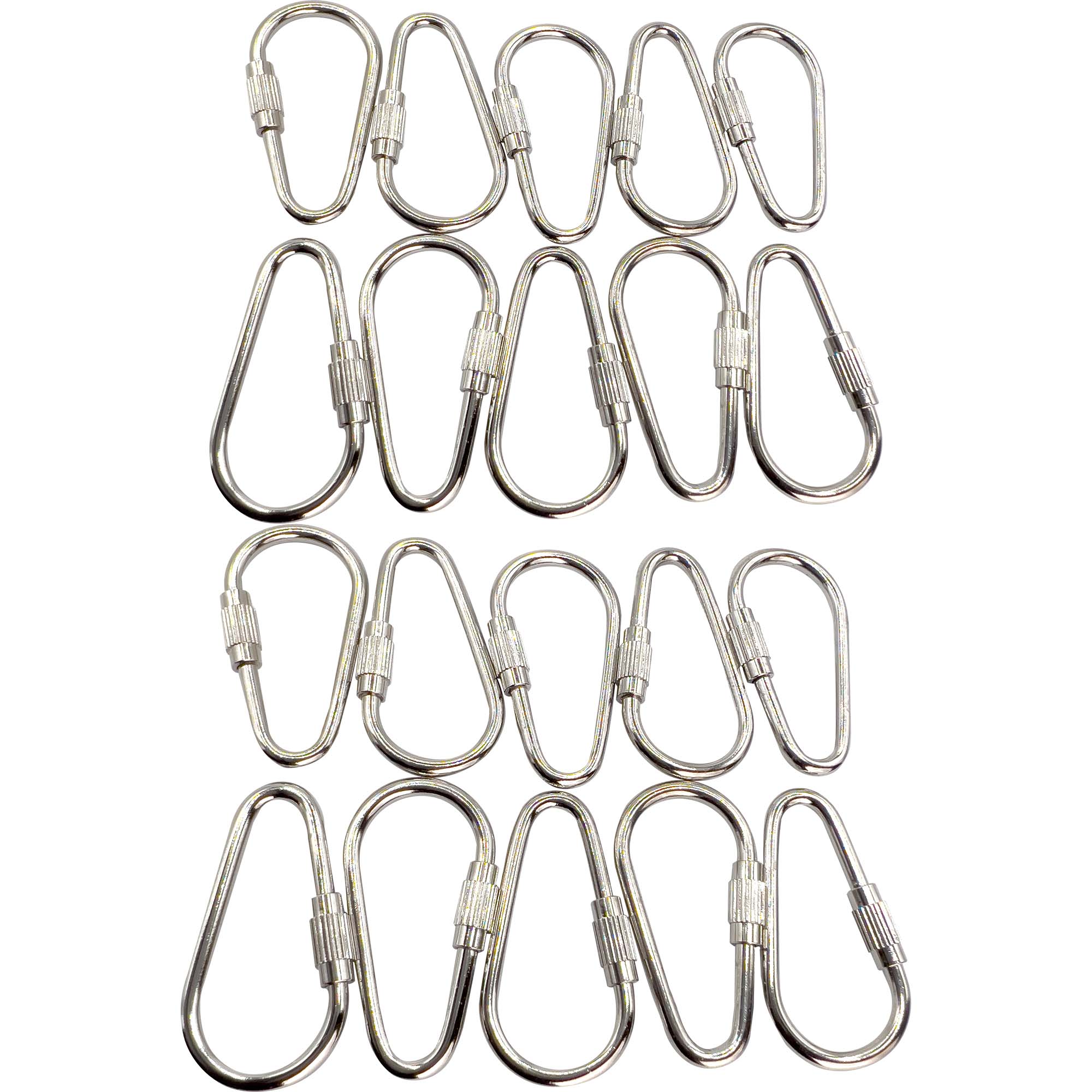 7010 Nickel Plated 1 3/8 Inch Pear Toy Quick Link - Heavy Duty Durable Connector for Jewelry Making, DIY Crafts, Pet Collars & Outdoor Gear Accessories