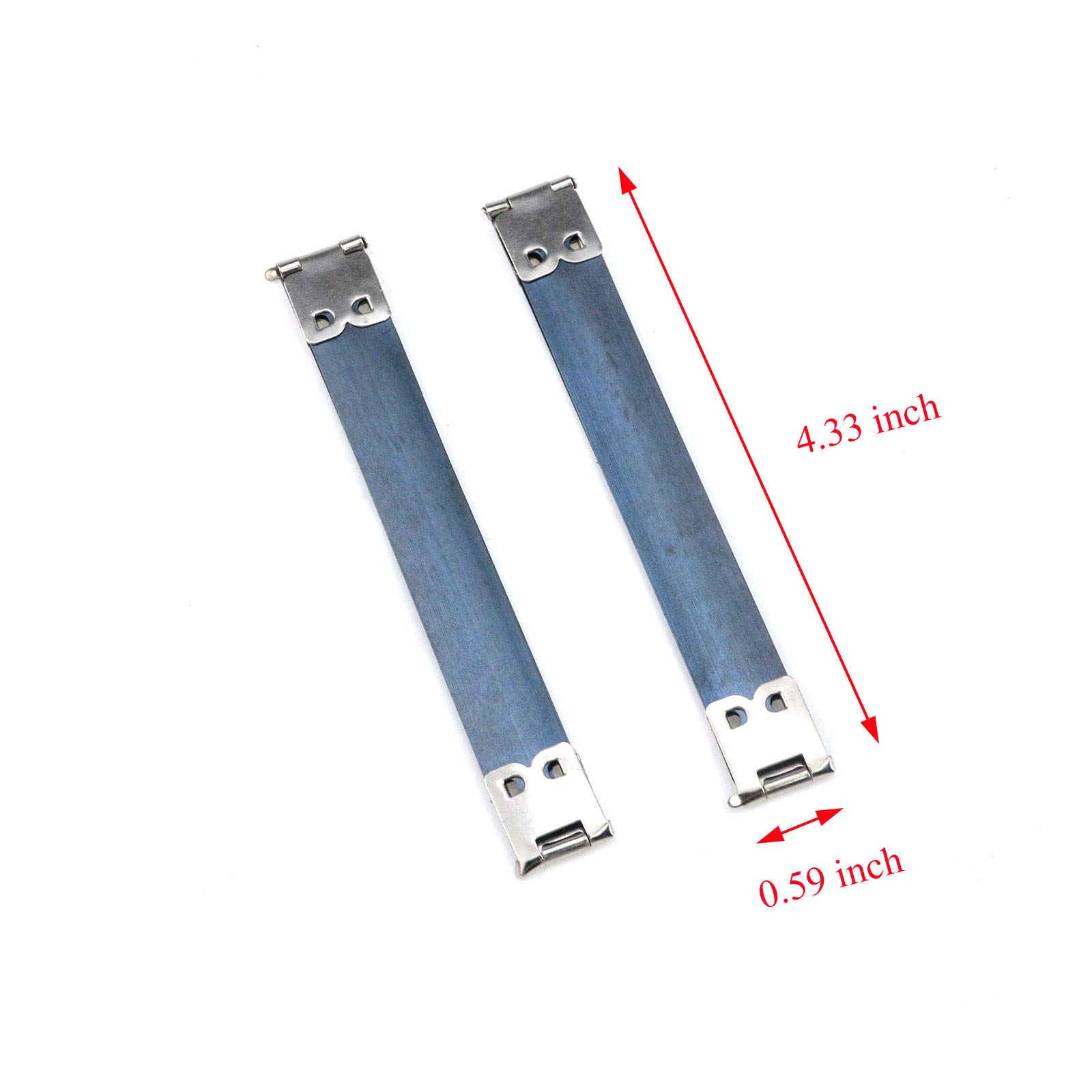 20pcs Metal Internal Flex Frames Kiss Clasp Spring Clip Hooks for Coin Bags, Purses & Wallets - 110mm Long - DIY Craft Supplies for Jewelry Making and Leather Accessories