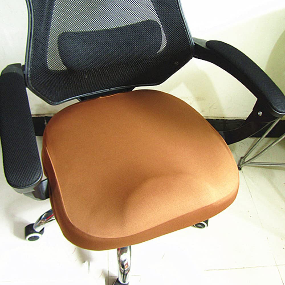 Stretchable Solid Color Spandex Seat Cover for Office & Computer Chairs - Elastic Slipcover Protector (Coffee, 1-Piece) - Perfect for Home Office, Gaming & Workspace Comfort