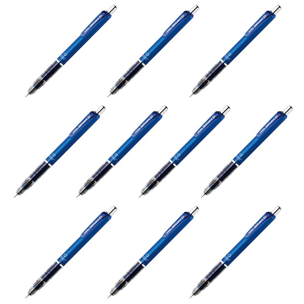 ZEBRA B-P-MA85-BL 0.5mm Mechanical Pencil with Delgard Grip - Blue (10-Pack) for School, Office & Drafting - Smooth Writing & Comfortable Hold