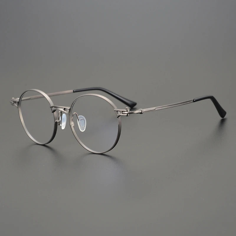 Stylish Black Unisex Full Rim Round Titanium Eyeglasses Frame 55891 - Perfect for Reading, Work & Fashion Accessories