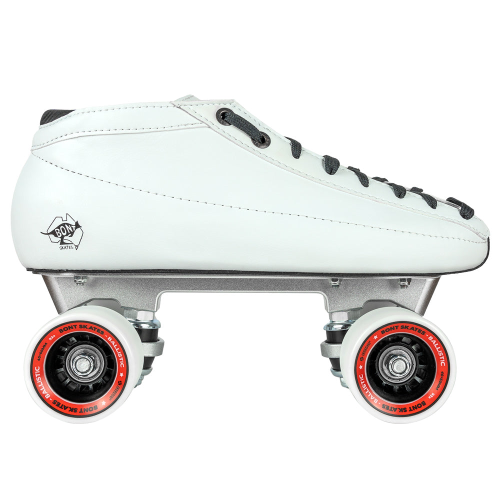 Bont Racer Tracer Ballistic Quad Speed Skates - Premium Roller Derby & Speed Skating Package for Competitive Athletes - Perfect for Indoor/Outdoor Track Racing & Training