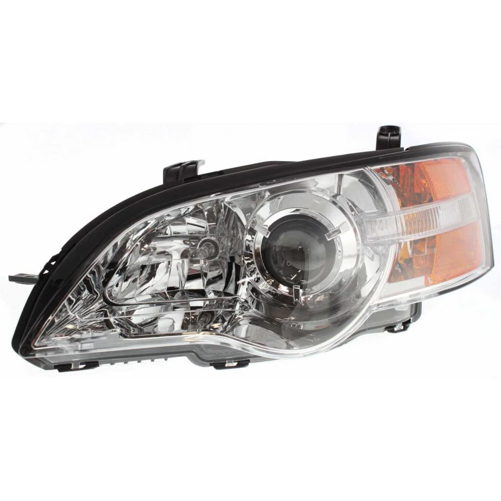 2006-2007 Subaru Legacy Driver Side Headlight Assembly - Chrome Housing with Bulbs | CAPA Certified | Perfect for Night Driving & Foggy Conditions (Replaces SU2502123)