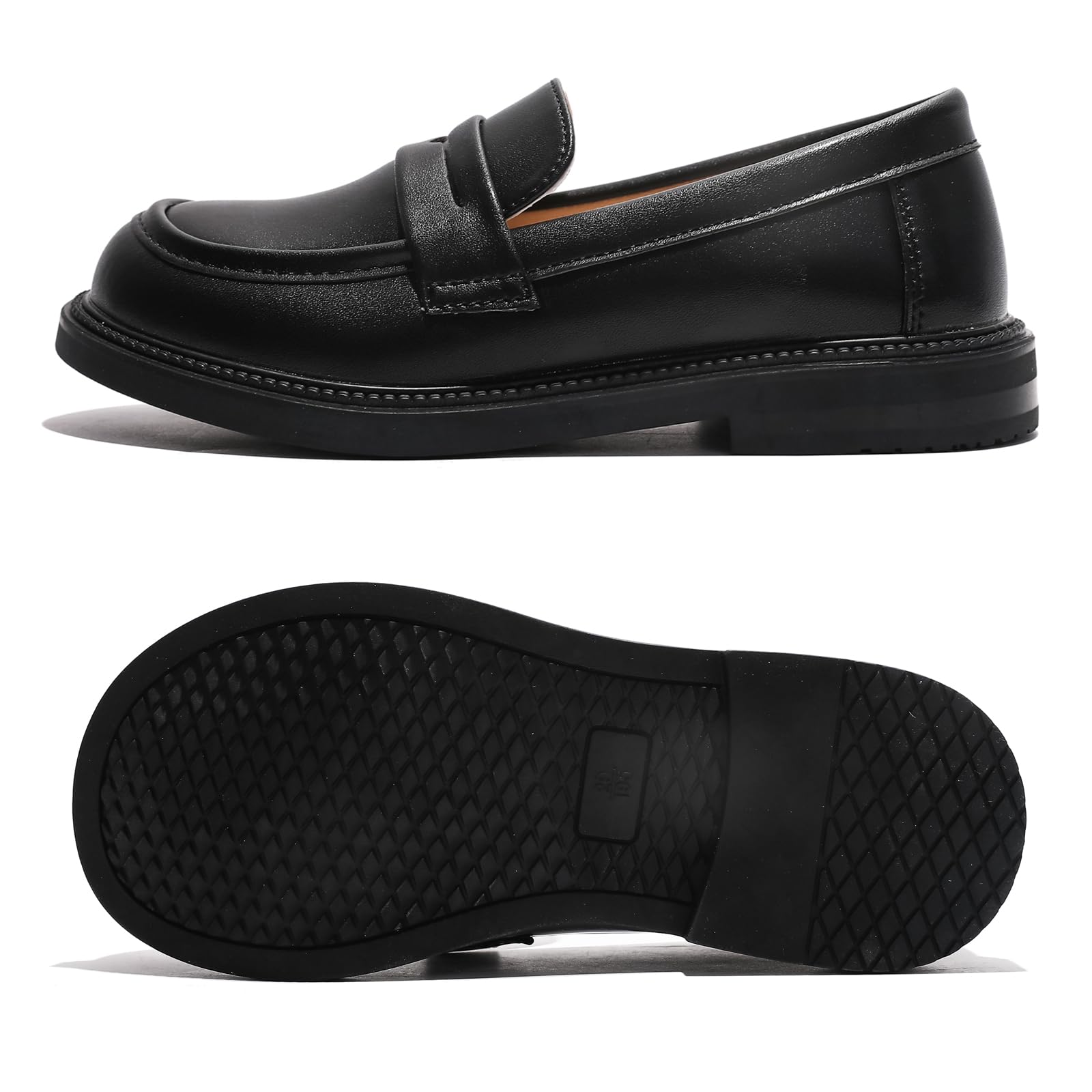 WUIWUIYU Boys & Girls Casual Slip-On Loafers - Round Toe Leather Dress Shoes for Church, School Uniform & Formal Occasions (Toddler/Little Kid/Big Kid) - Perfect for Weddings, Parties and Daily Wear