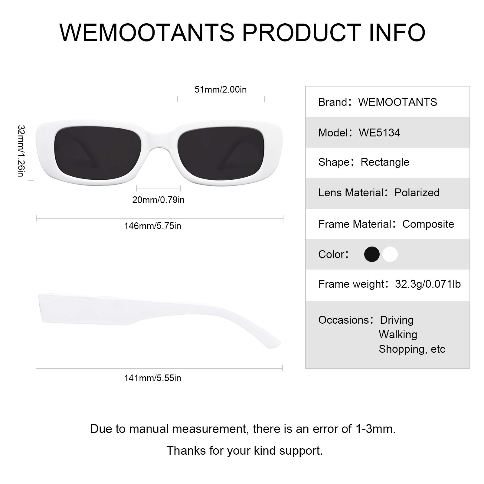 Stylish Narrow Sunglasses for Women & Men - Polarized UV Protection Lenses Reduce Glare - Perfect for Driving, Beach & Outdoor Activities