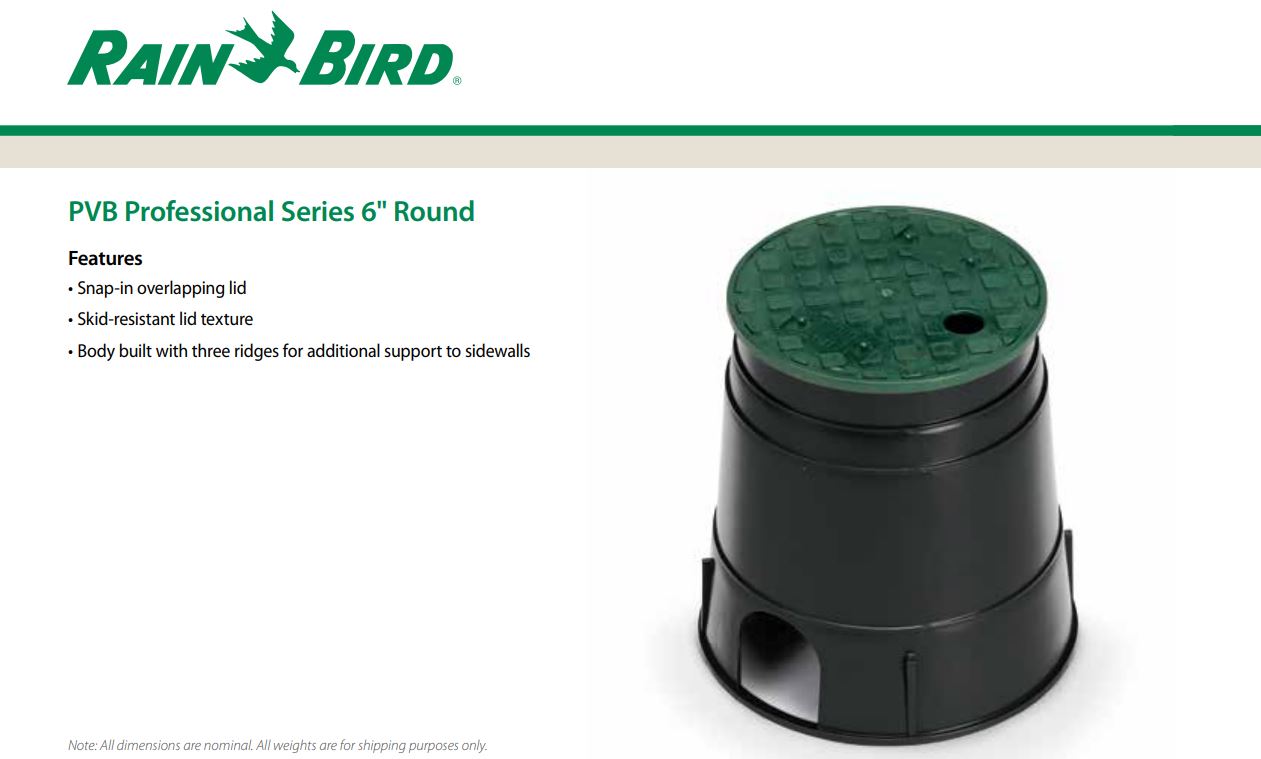 Rainbird PVB6RND 6 Round Valve Box - 6