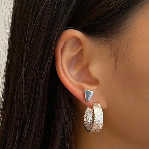 Silver Ice Cream Cone Stud Earrings (Single) - Cute & Dainty Jewelry for Women, Perfect for Everyday Wear & Summer Fashion Accessories