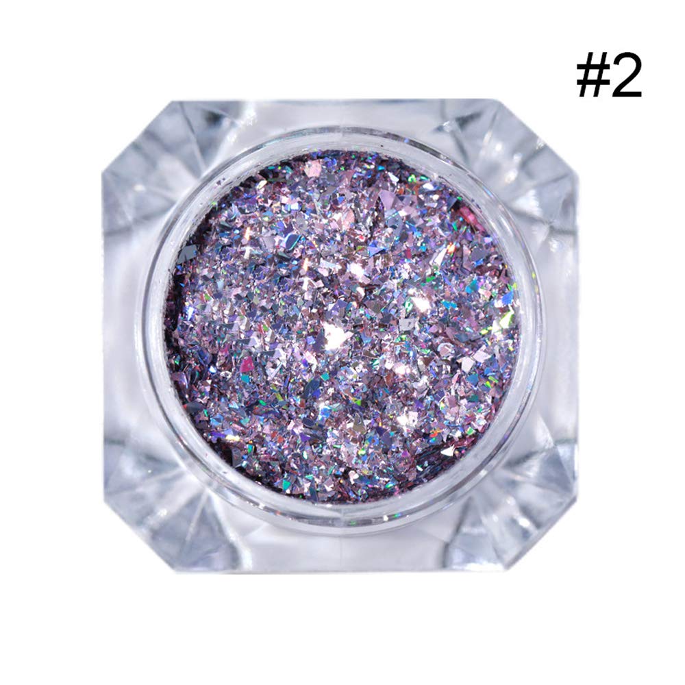 1 Box Purple Rose Laser Nail Glitter Flakes - Shiny 3D Nail Sequins & Glitter Powder for DIY Nail Art (1G) | Perfect for Nail Salon, Home Manicure, Party Nail Designs & Gift Ideas