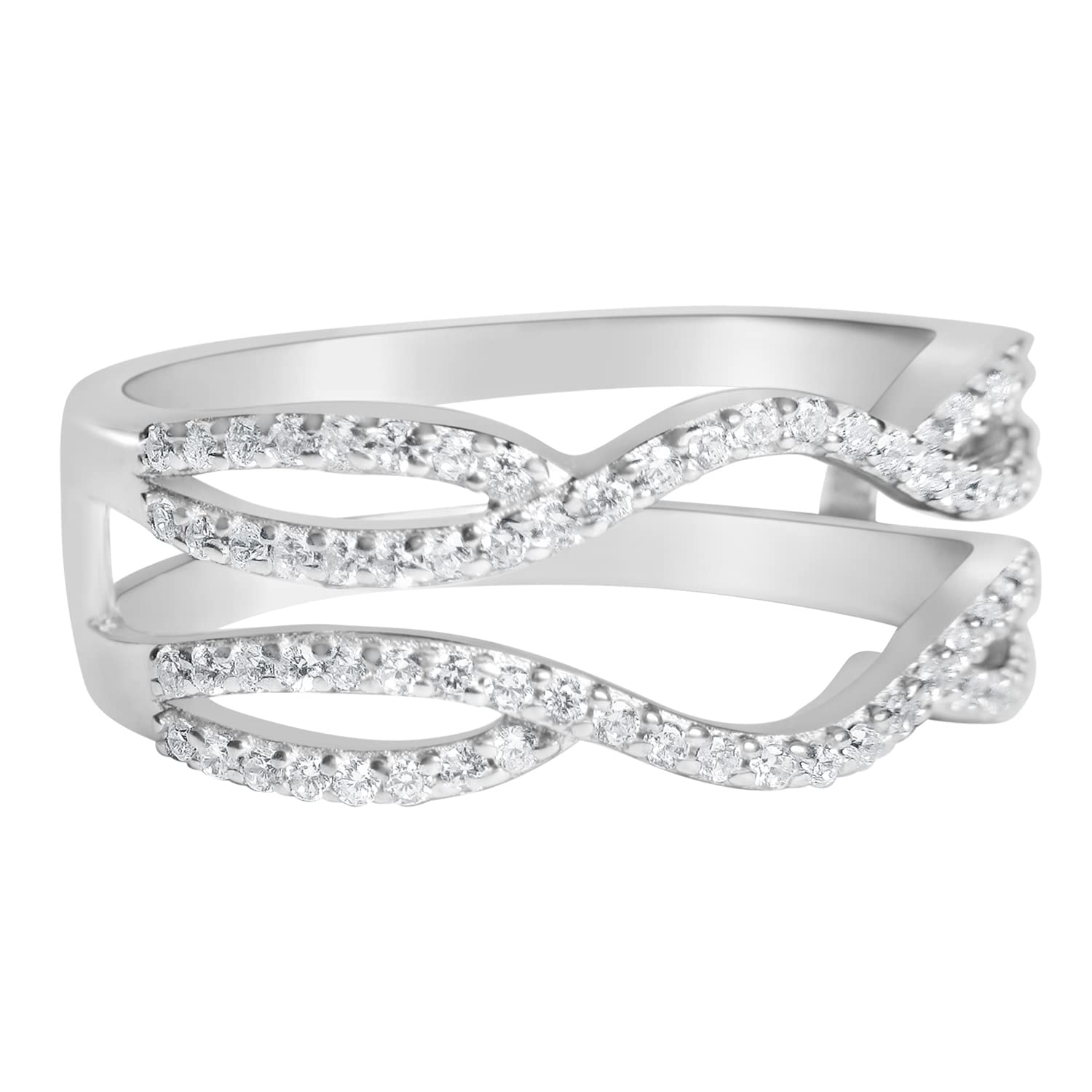 LaRaso & Co Sterling Silver Pink CZ Simulated Sapphire Matching Couple Rings Set - His & Her Wedding Bands, Engagement Rings for Bridal Jewelry - Perfect for Anniversaries, Proposals & Romantic Gifts